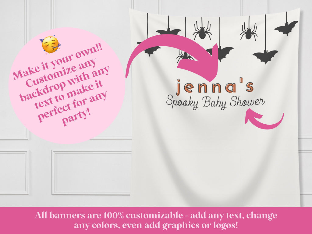 Spooky Garland Custom Halloween Party Banner Backdrop