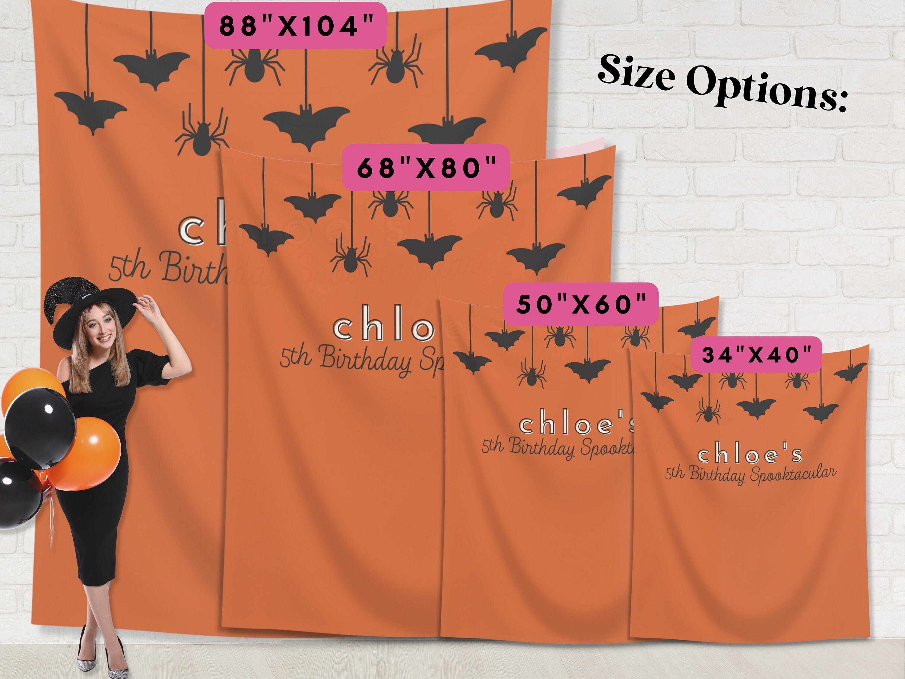Spooky Garland Custom Halloween Party Banner Backdrop