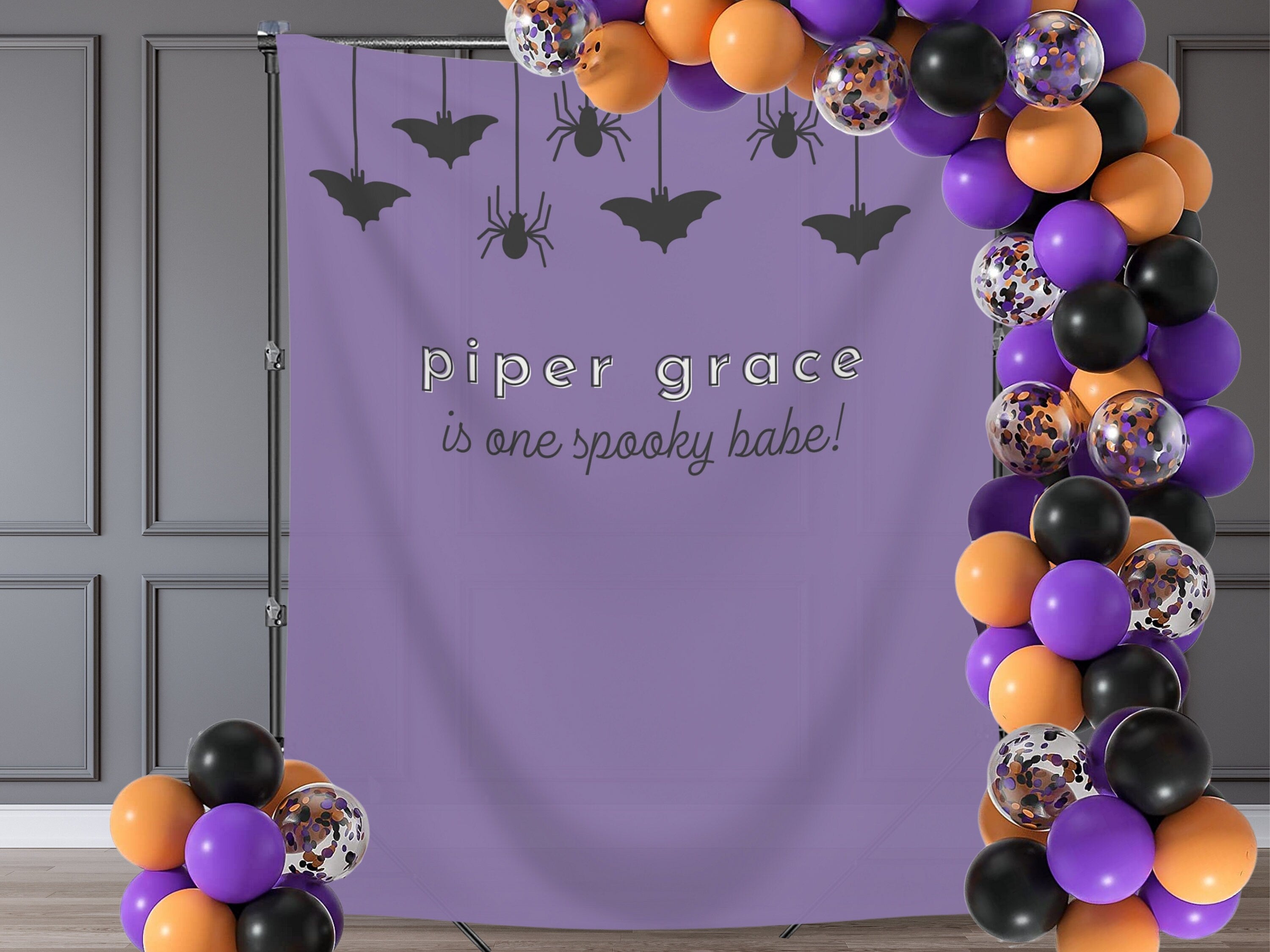 Spooky Garland Custom Halloween Party Banner Backdrop