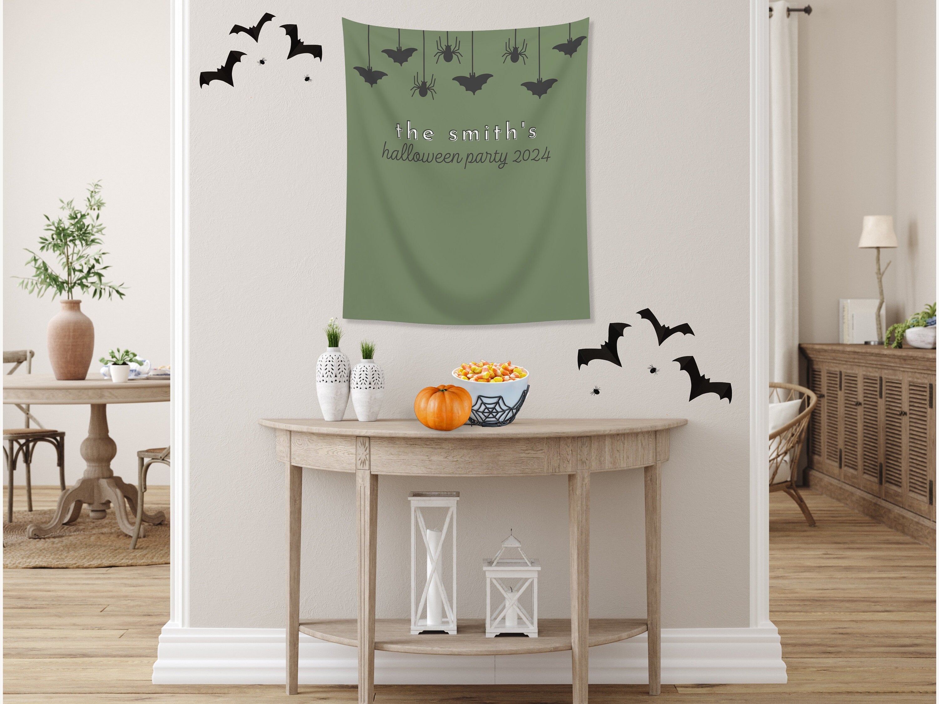 Spooky Garland Custom Halloween Party Banner Backdrop