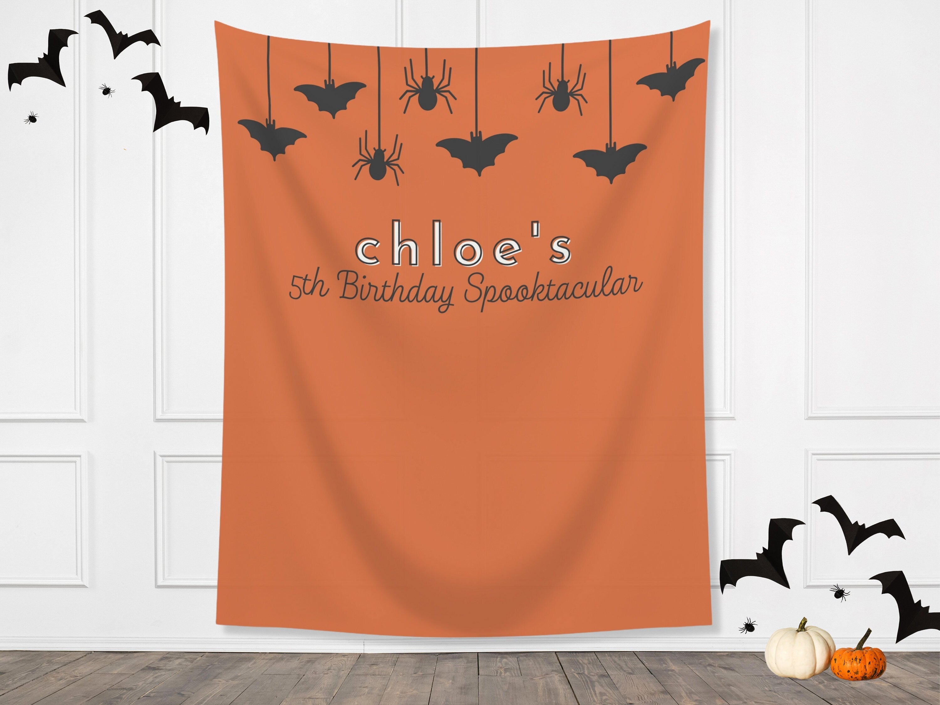 Spooky Garland Custom Halloween Party Banner Backdrop