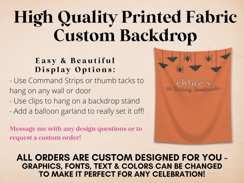 Spooky Garland Custom Halloween Party Banner Backdrop