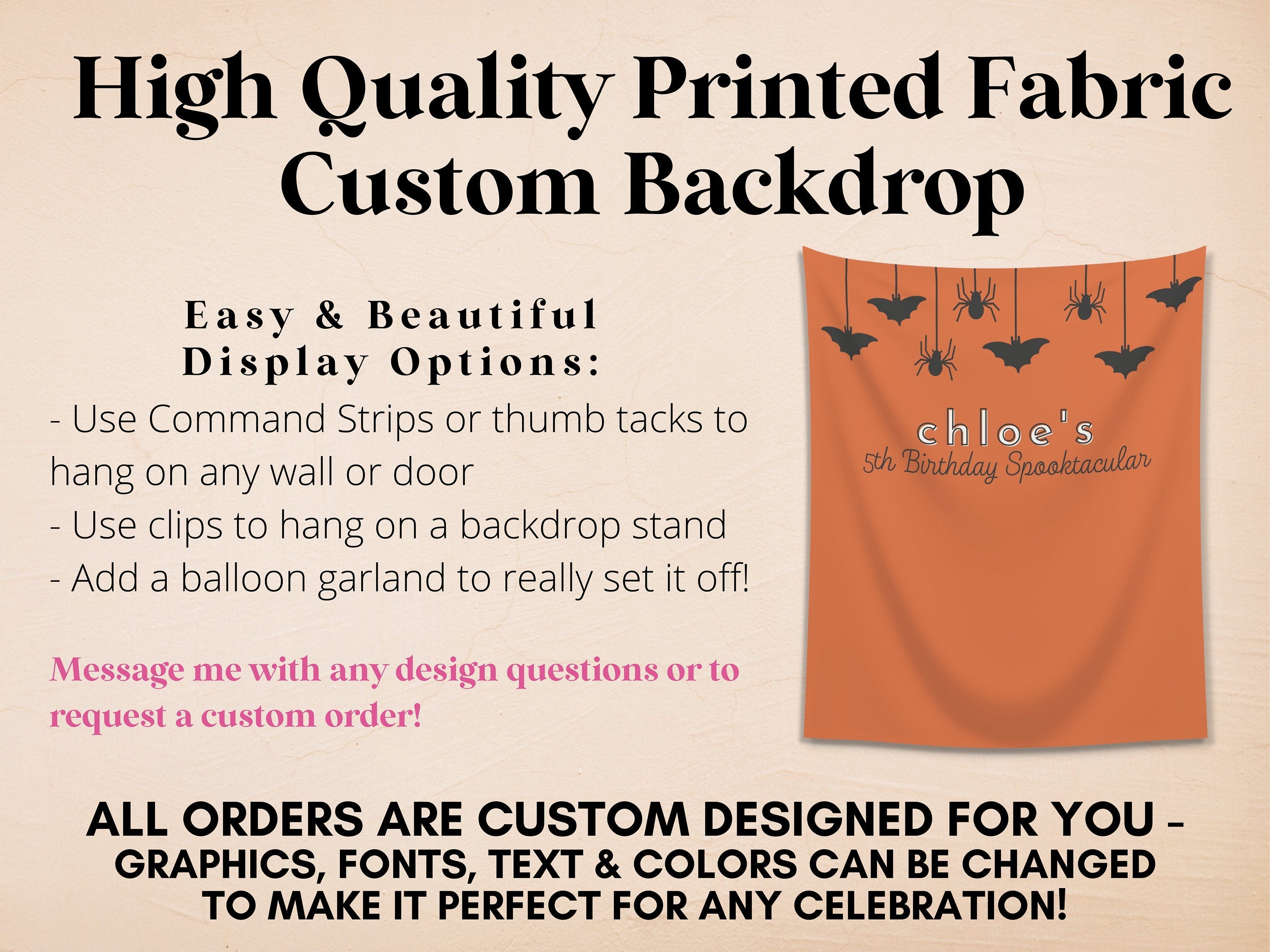 Spooky Garland Custom Halloween Party Banner Backdrop