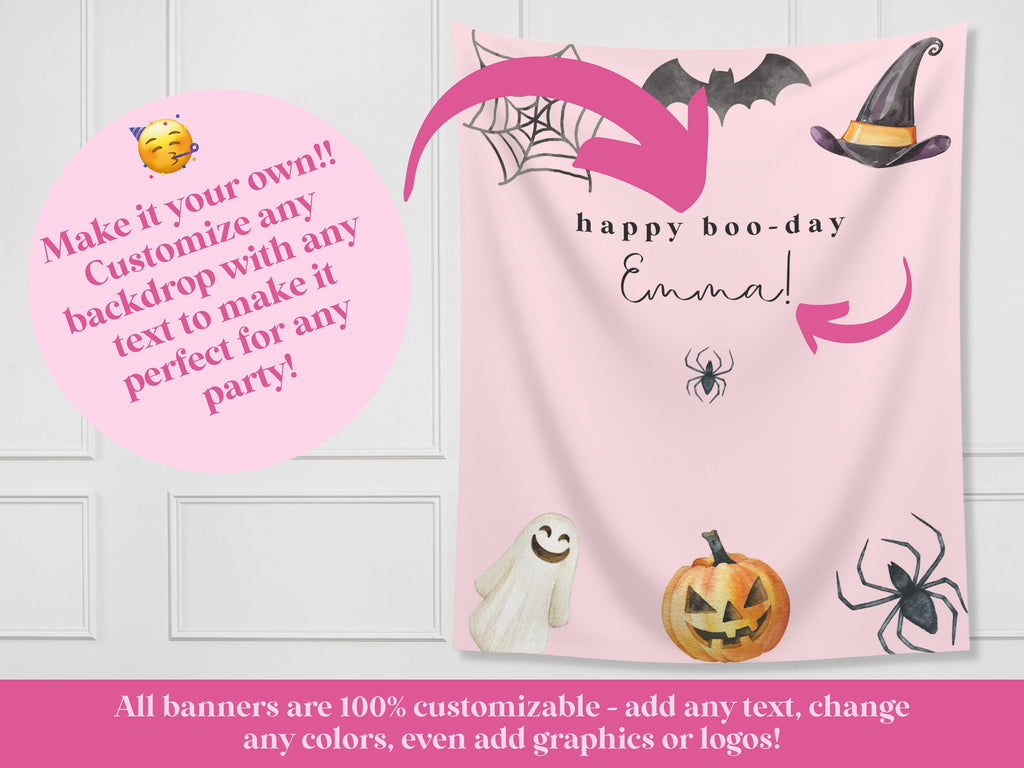 Simple Watercolor Custom Halloween Party Banner Backdrop