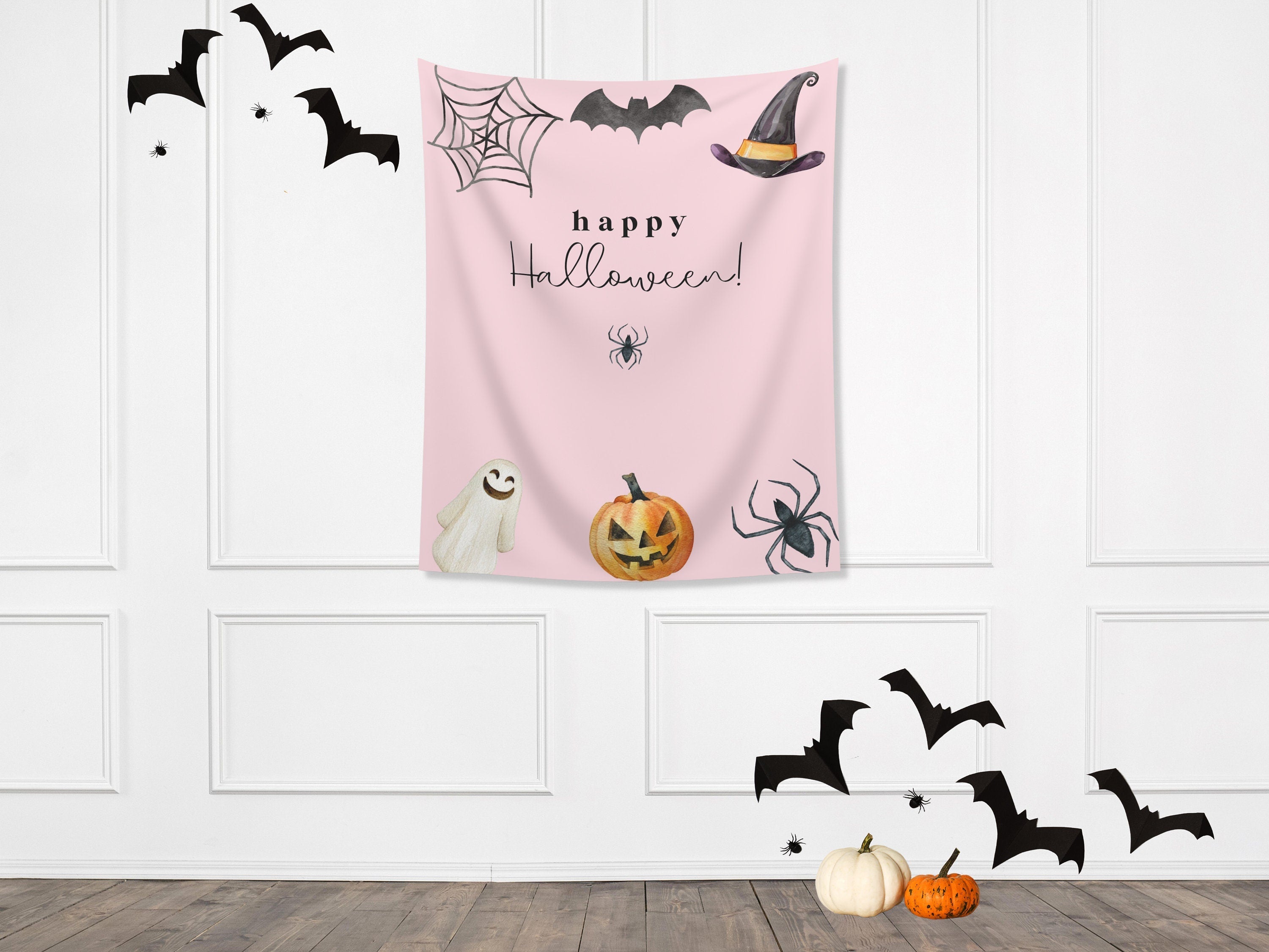 Simple Watercolor Custom Halloween Party Banner Backdrop