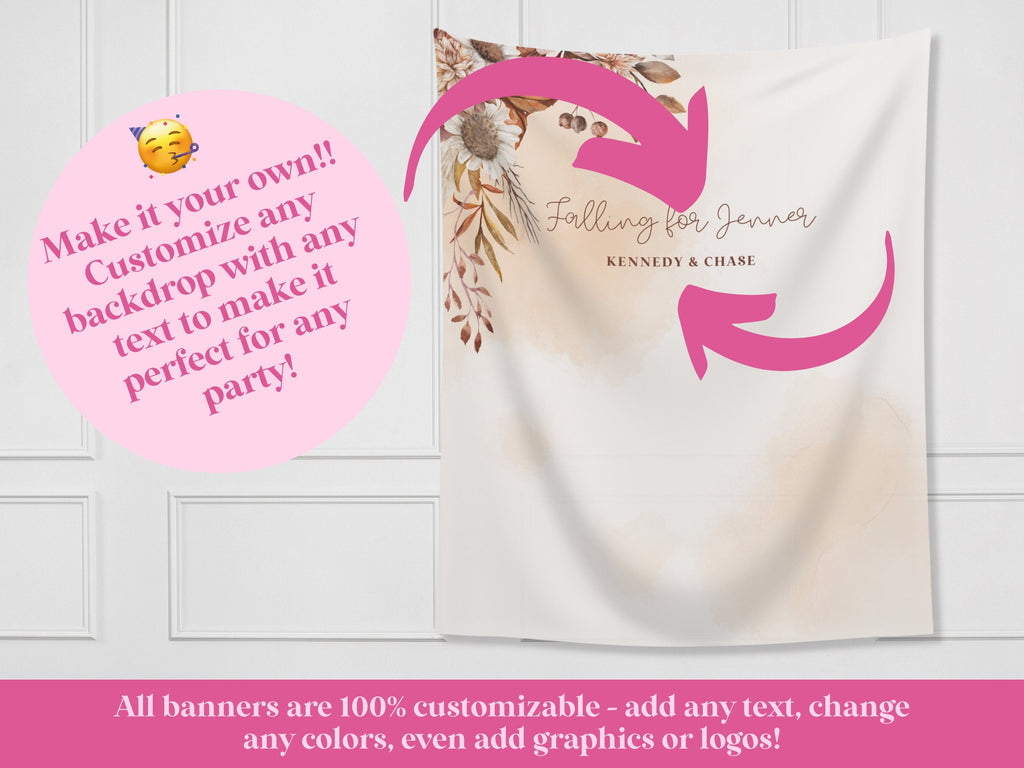 Watercolor Boho Falling in Love Banner