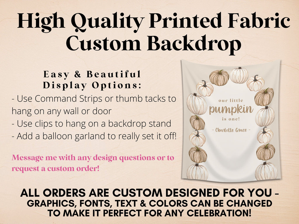 Pumpkin Arch Custom Banner Backdrop