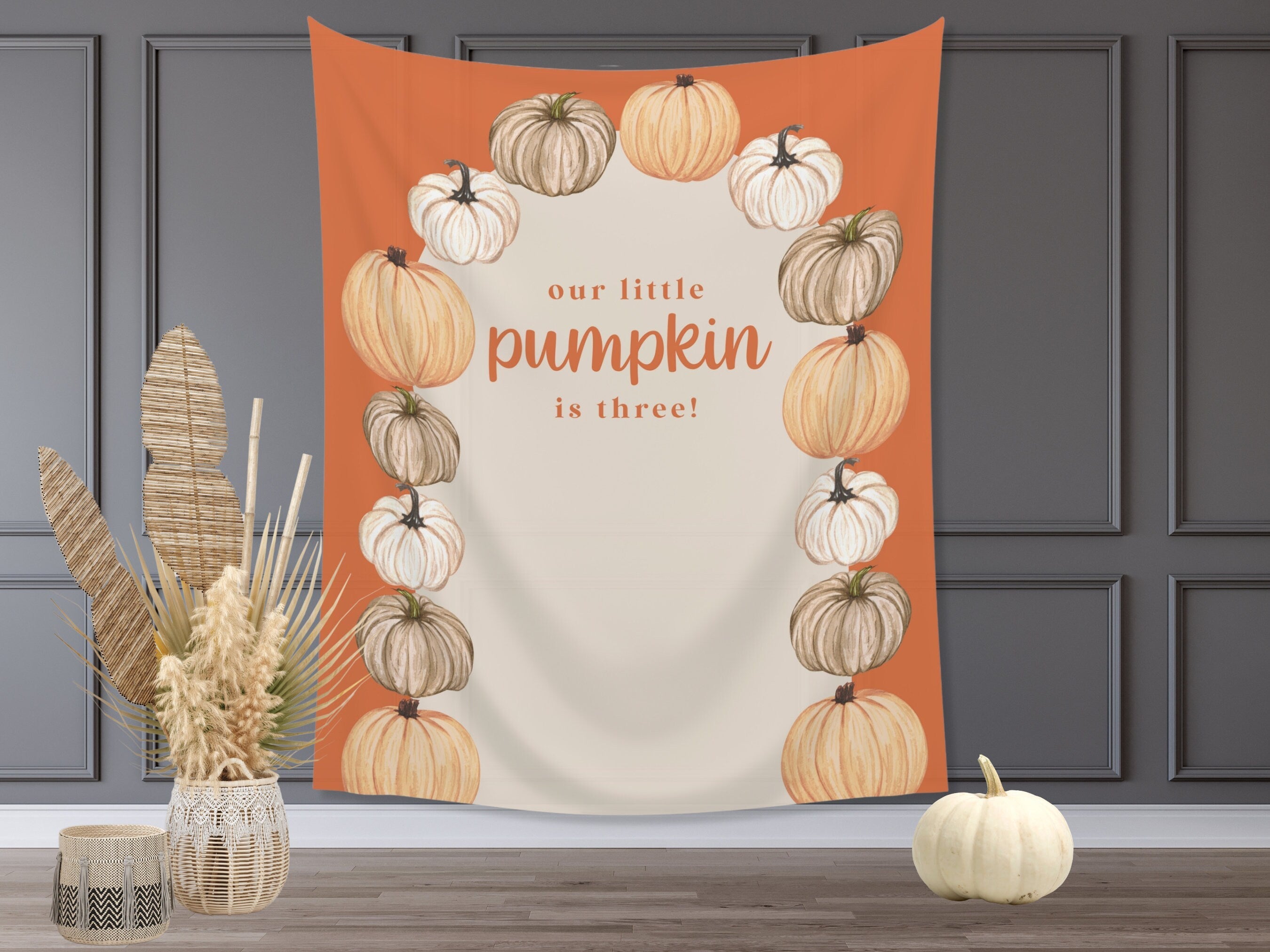Pumpkin Arch Custom Banner Backdrop