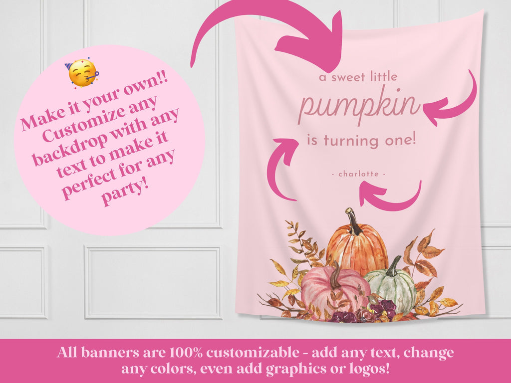 Colorful A Little Pumpkin Is On The Way Banner