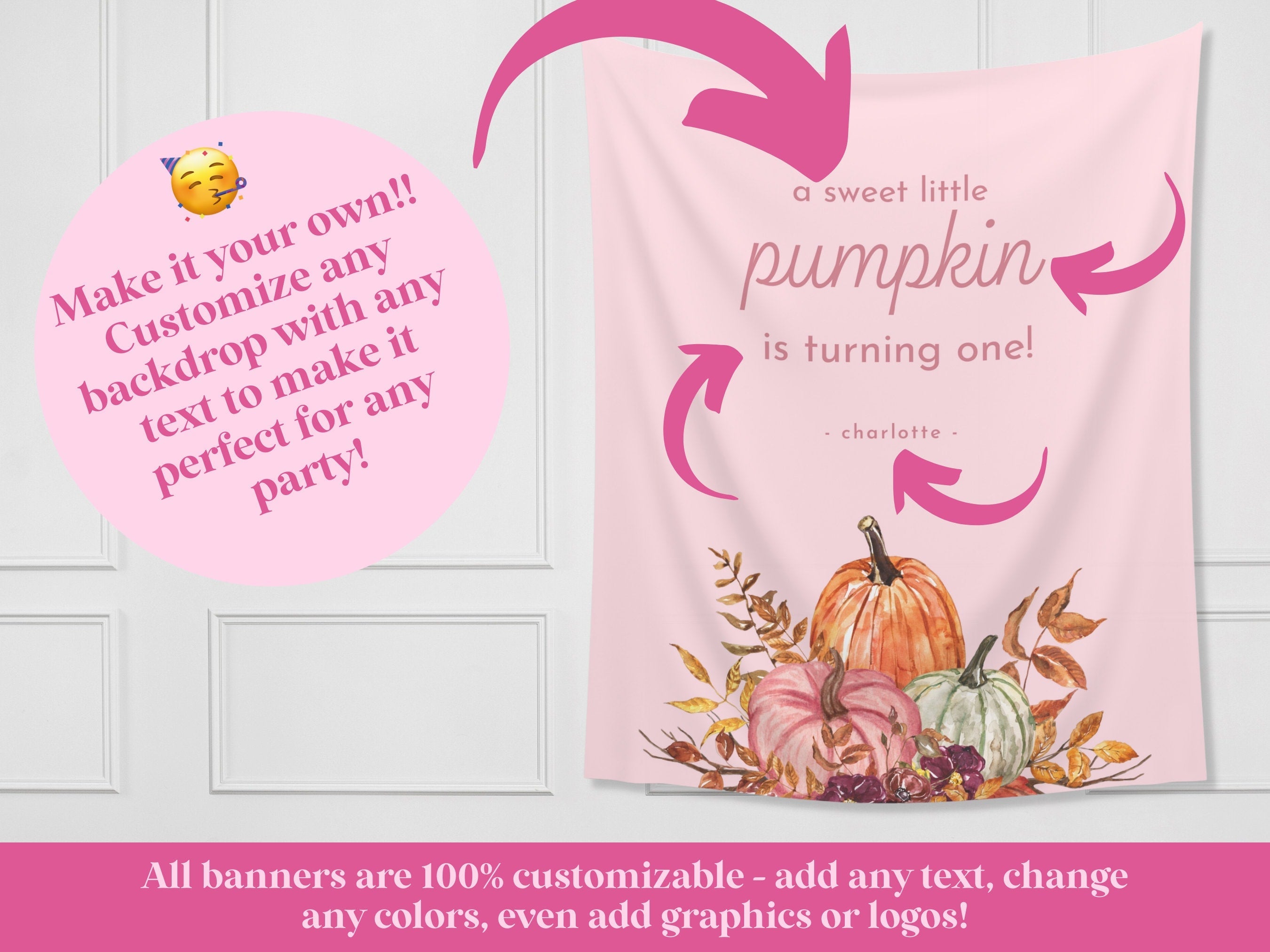 Colorful A Little Pumpkin Is On The Way Banner