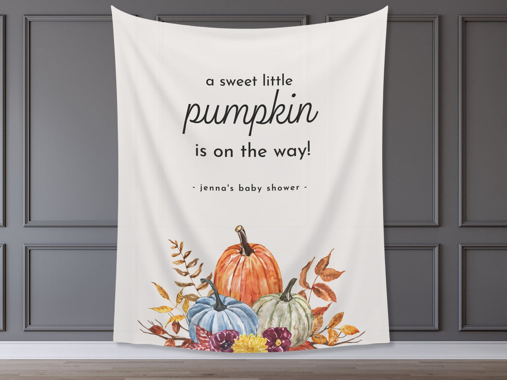 Colorful A Little Pumpkin Is On The Way Banner
