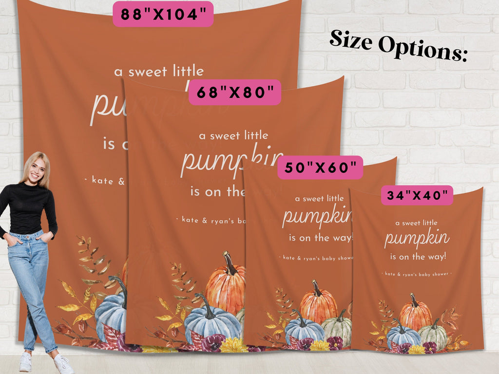 Colorful A Little Pumpkin Is On The Way Banner