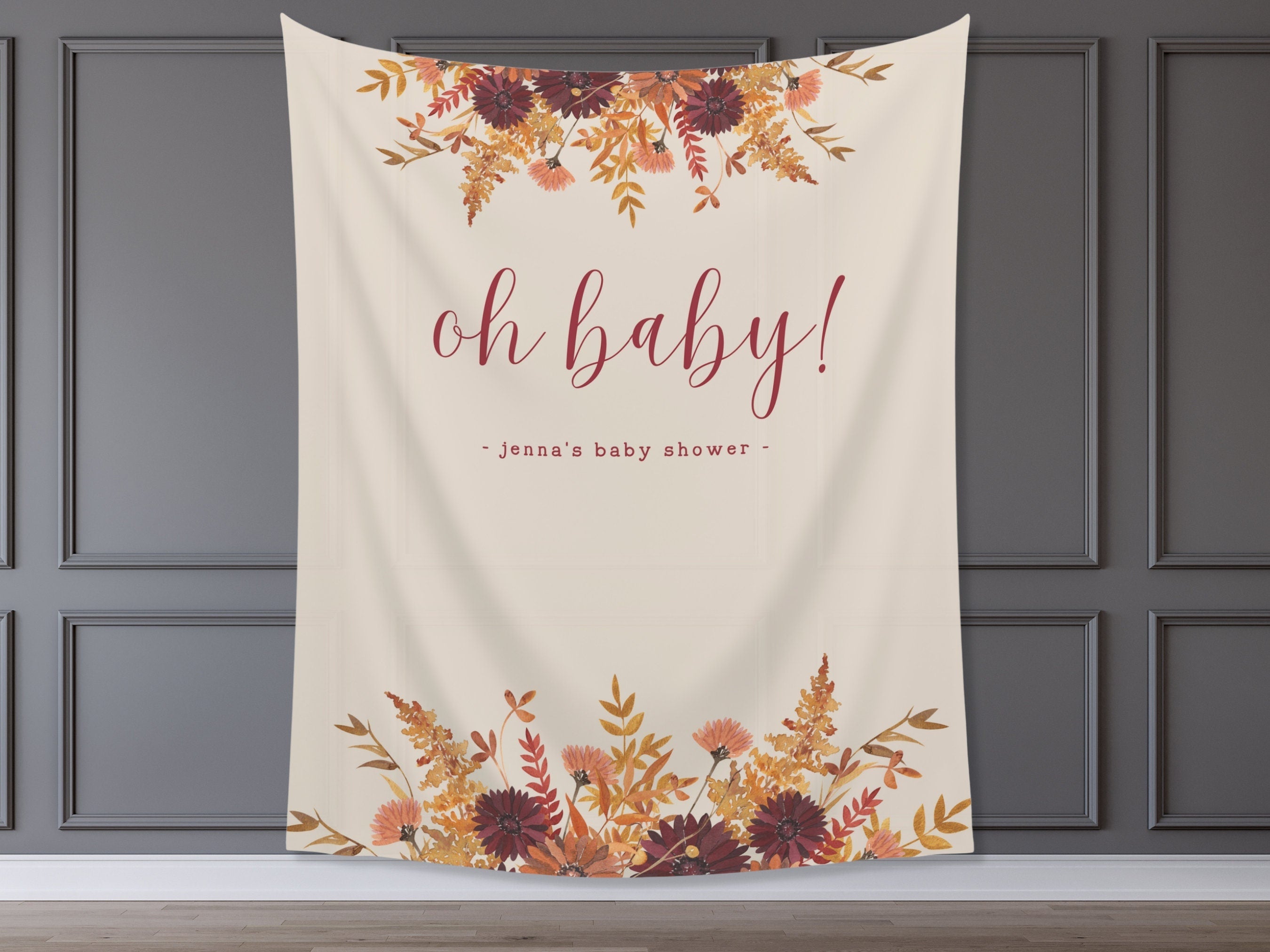 Oh Baby Fall Floral Banner