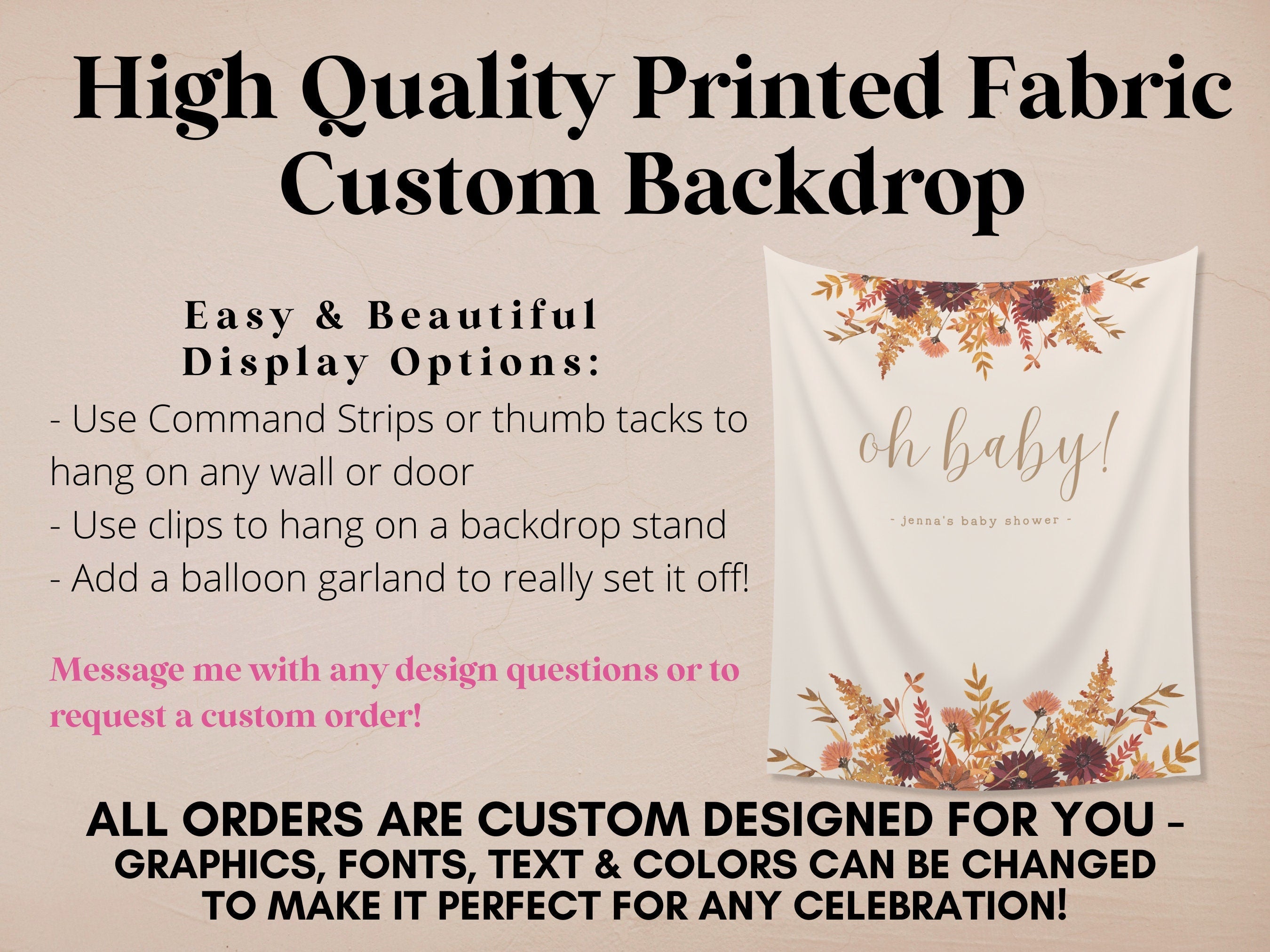 Oh Baby Fall Floral Banner