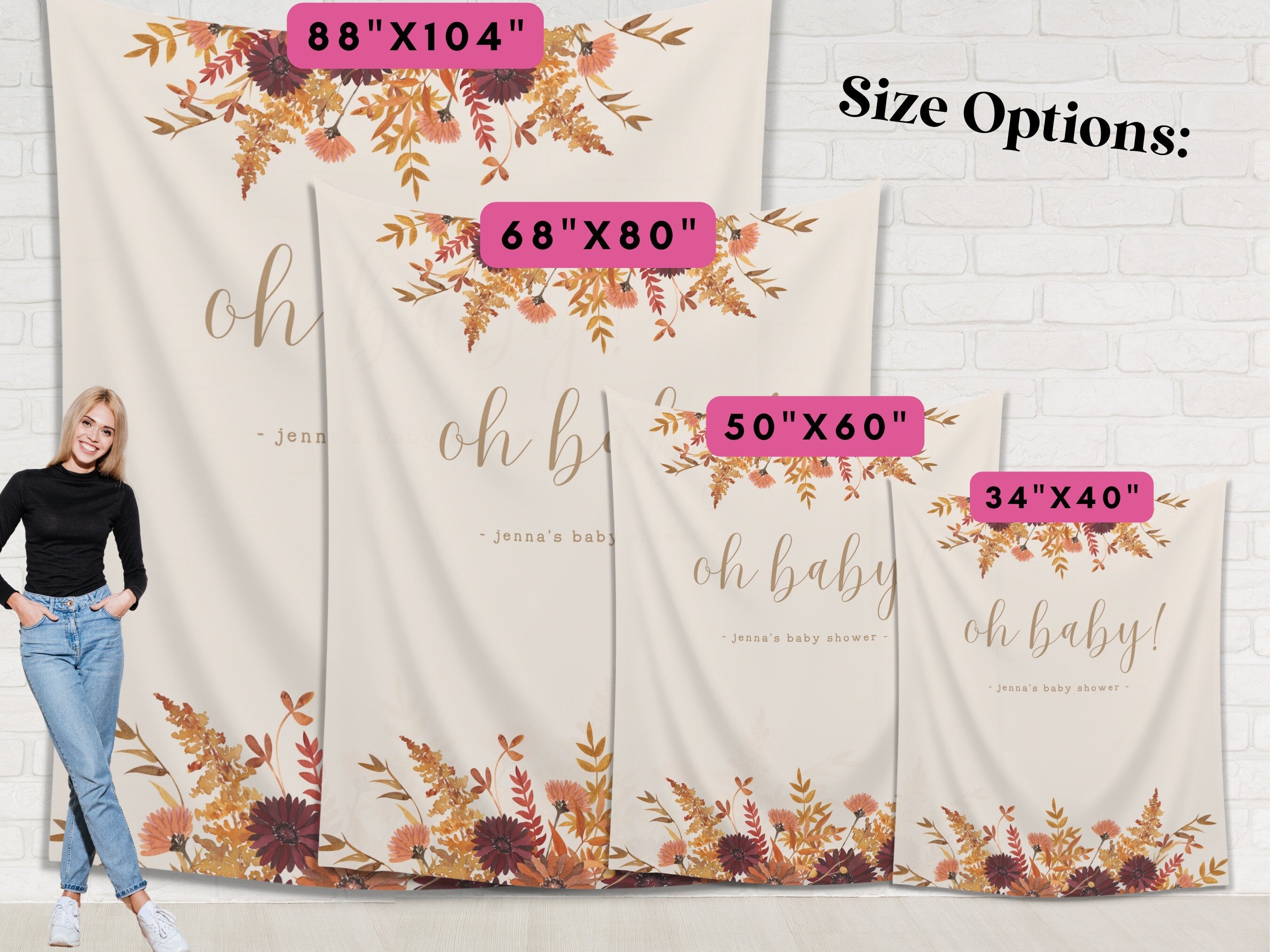 Oh Baby Fall Floral Banner