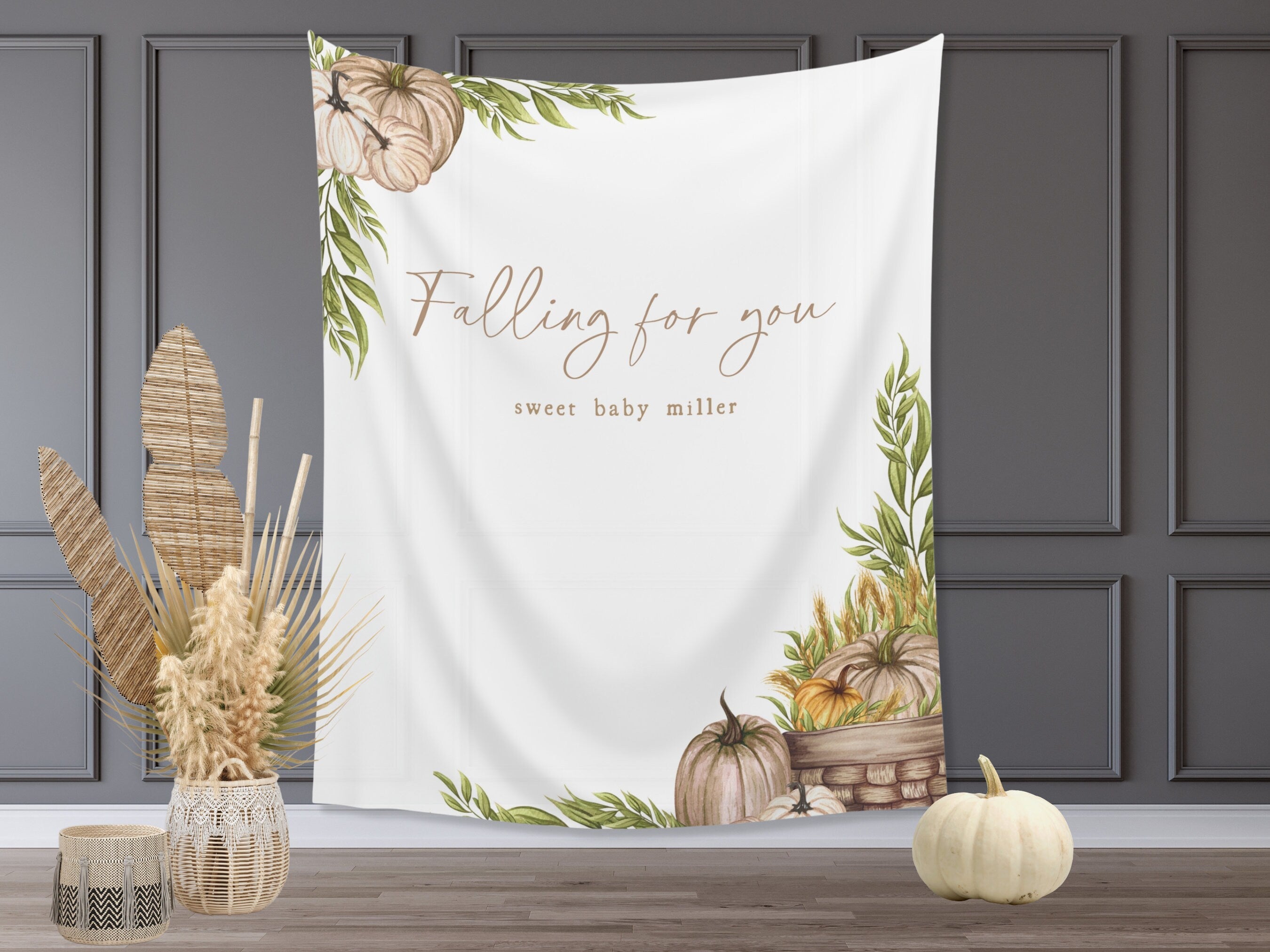 Falling for You Rustic Pumpkin Banner