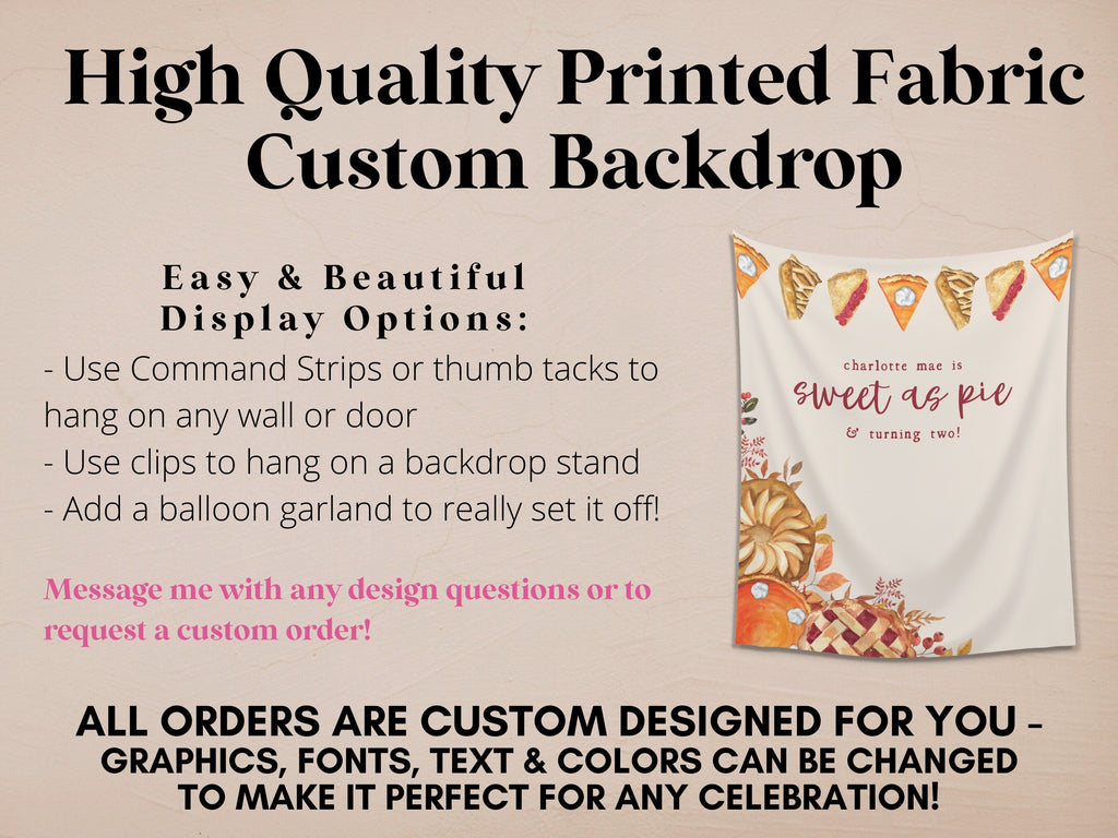 Sweet as Pie Birthday Custom Banner