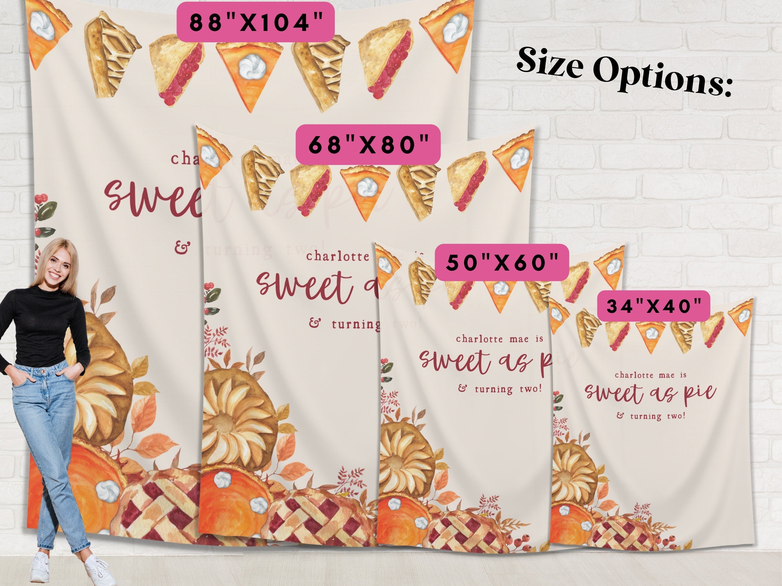 Sweet as Pie Birthday Custom Banner