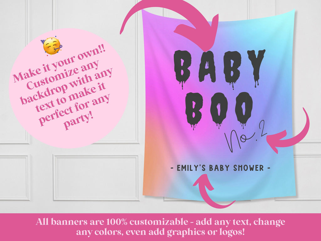 Baby Boo No. 2 Halloween Banner Backdrop