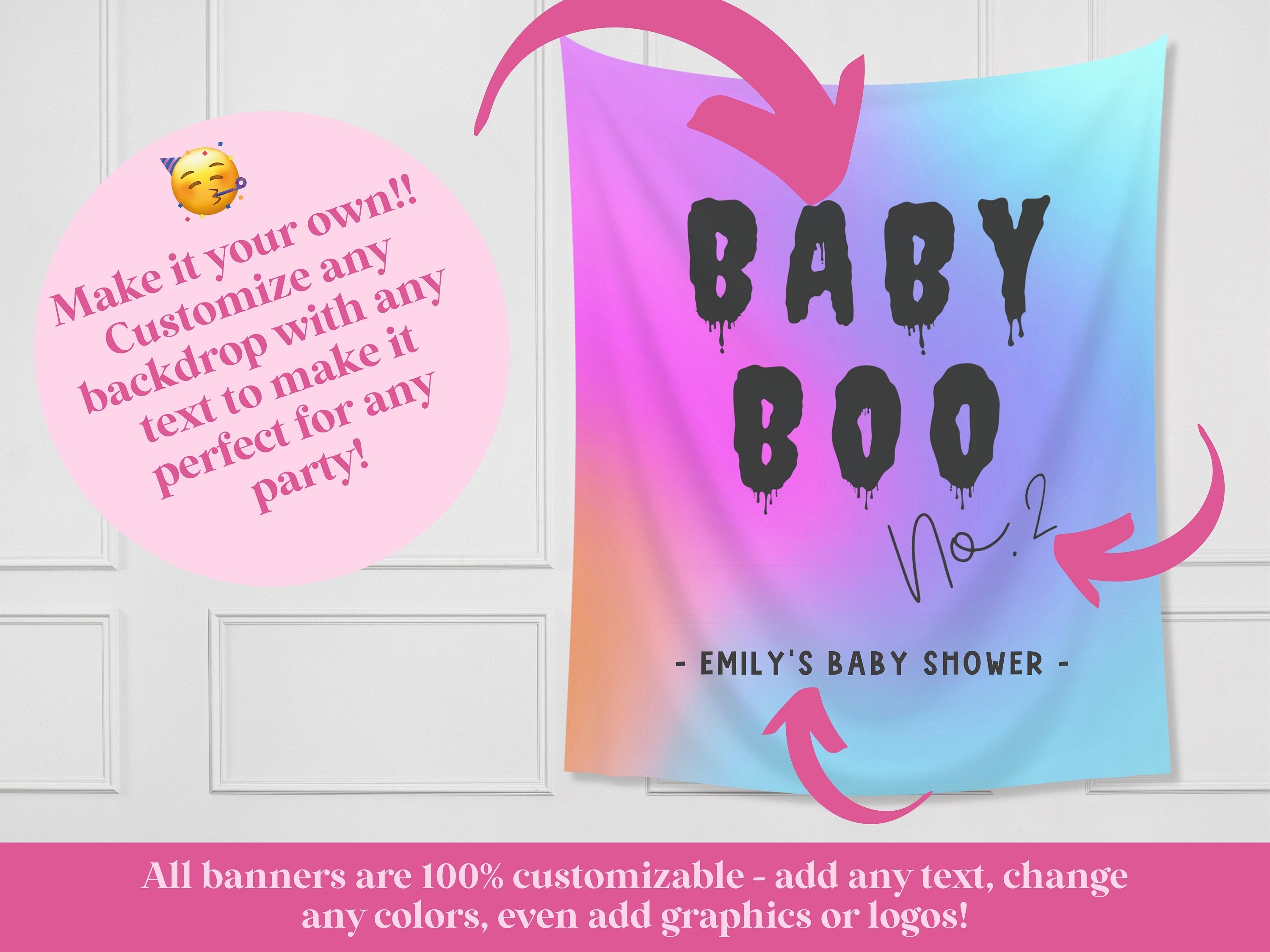 Baby Boo No. 2 Halloween Banner Backdrop