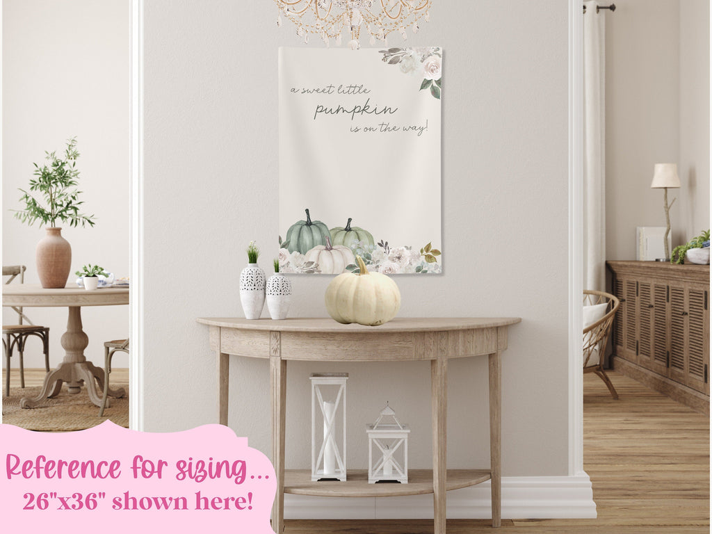 A Little Pumpkin is On The Way Fall Baby Shower Banner