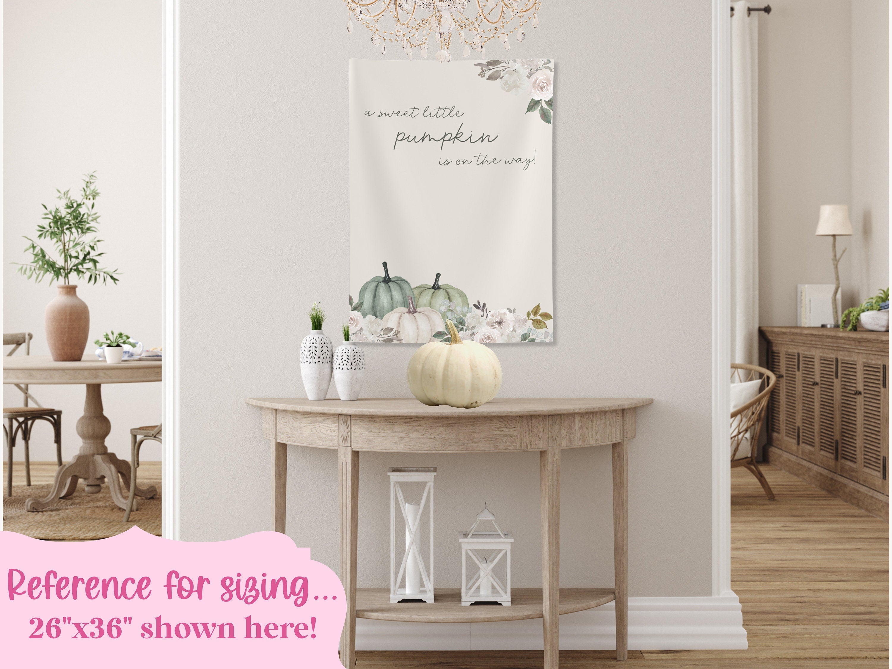 A Little Pumpkin is On The Way Fall Baby Shower Banner