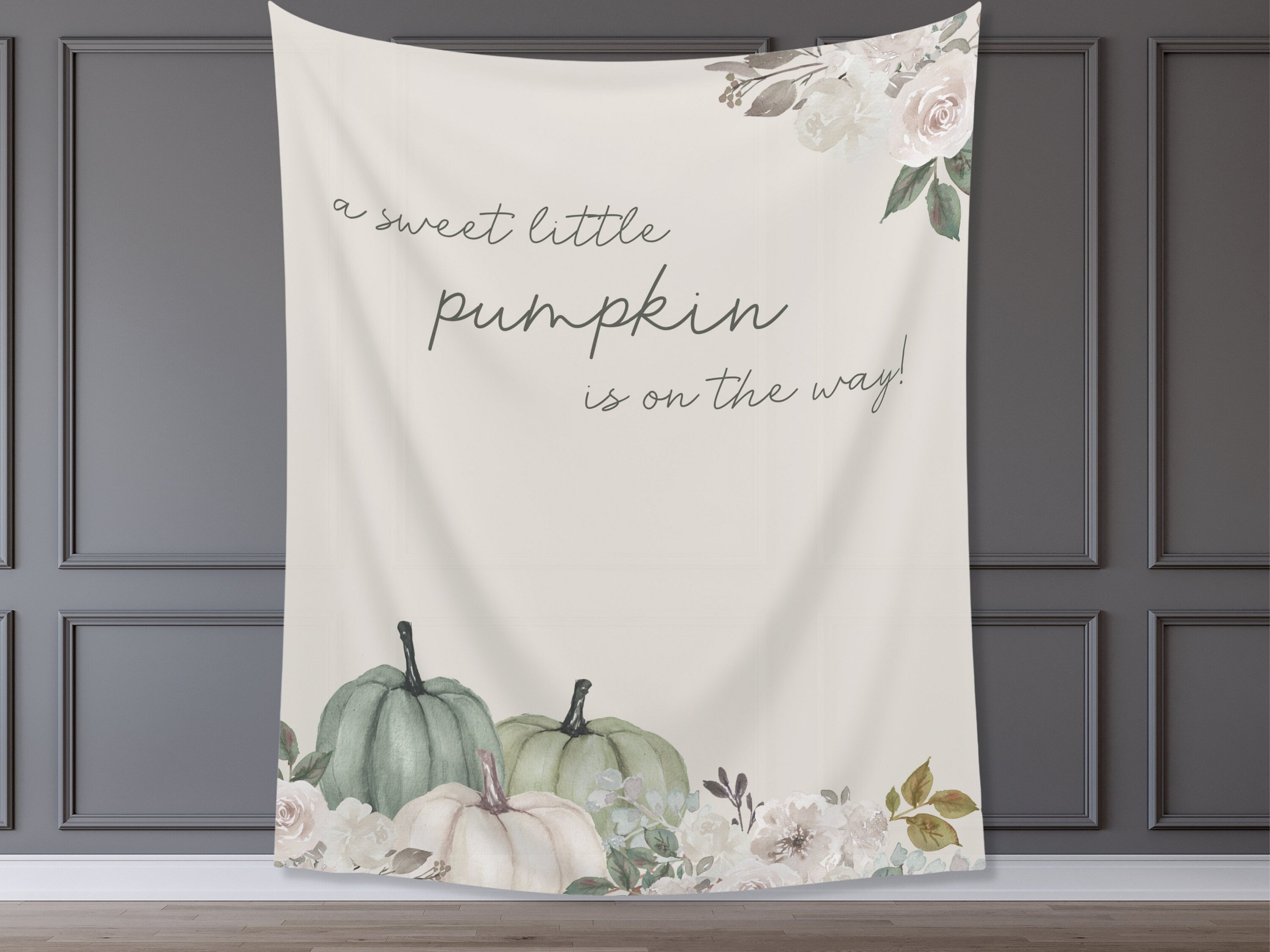 A Little Pumpkin is On The Way Fall Baby Shower Banner