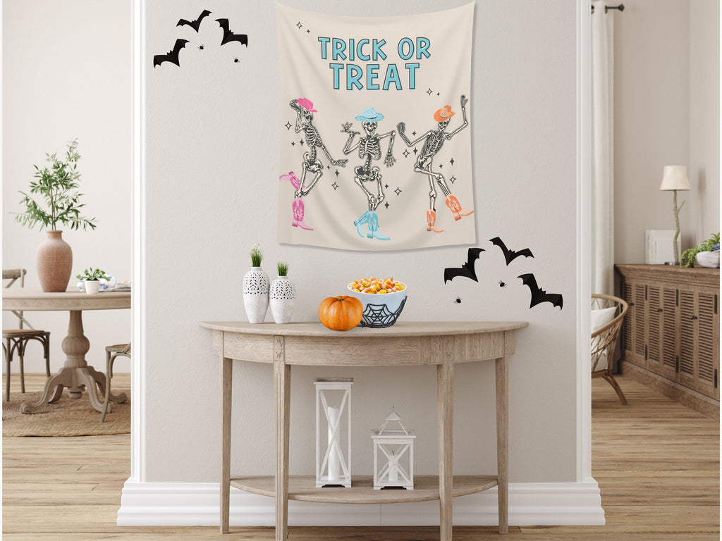 Let's Go Ghouls Skeleton Custom Banner Backdrop