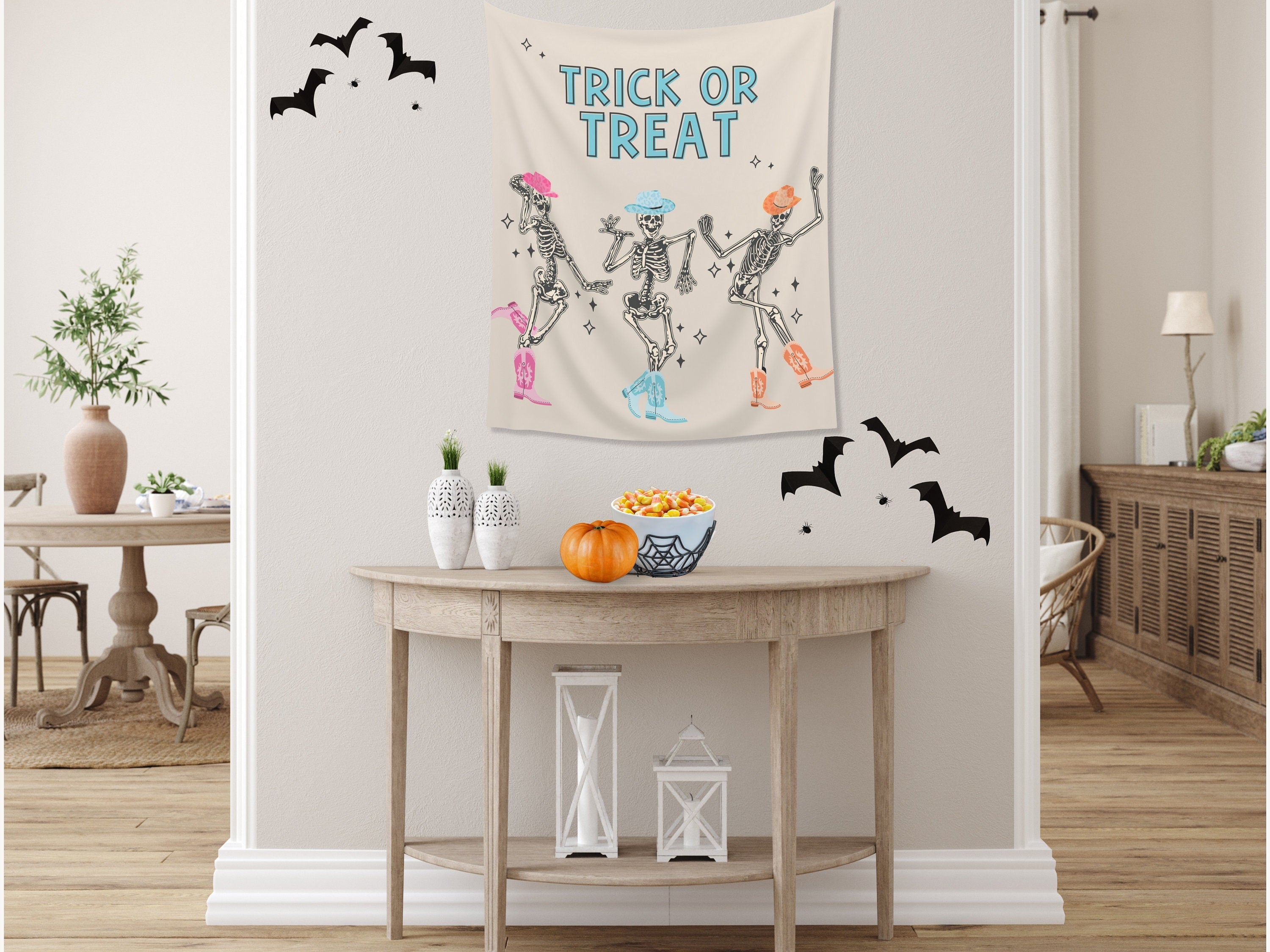 Let's Go Ghouls Skeleton Custom Banner Backdrop