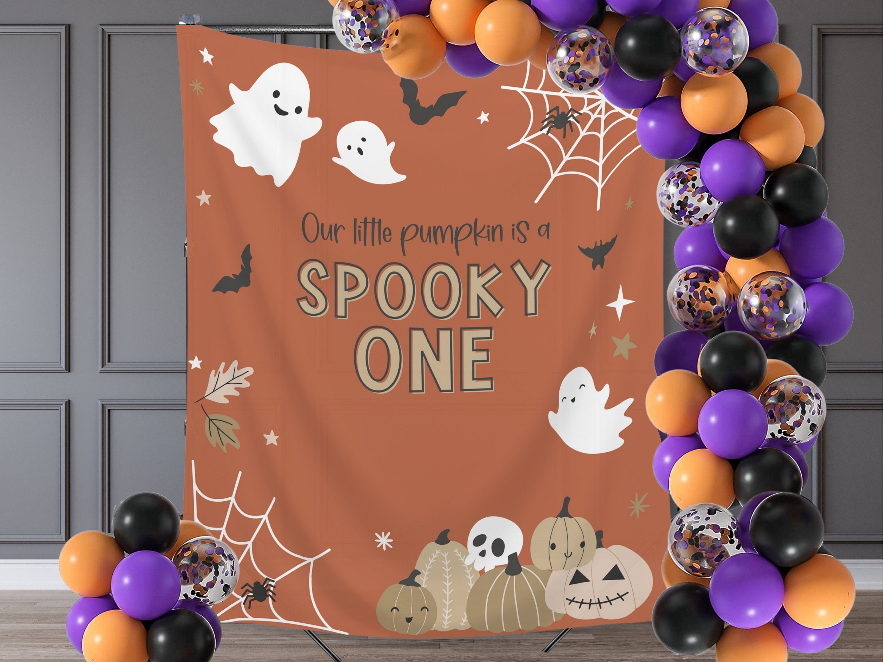 Spooky ONE Halloween Birthday Party Banner