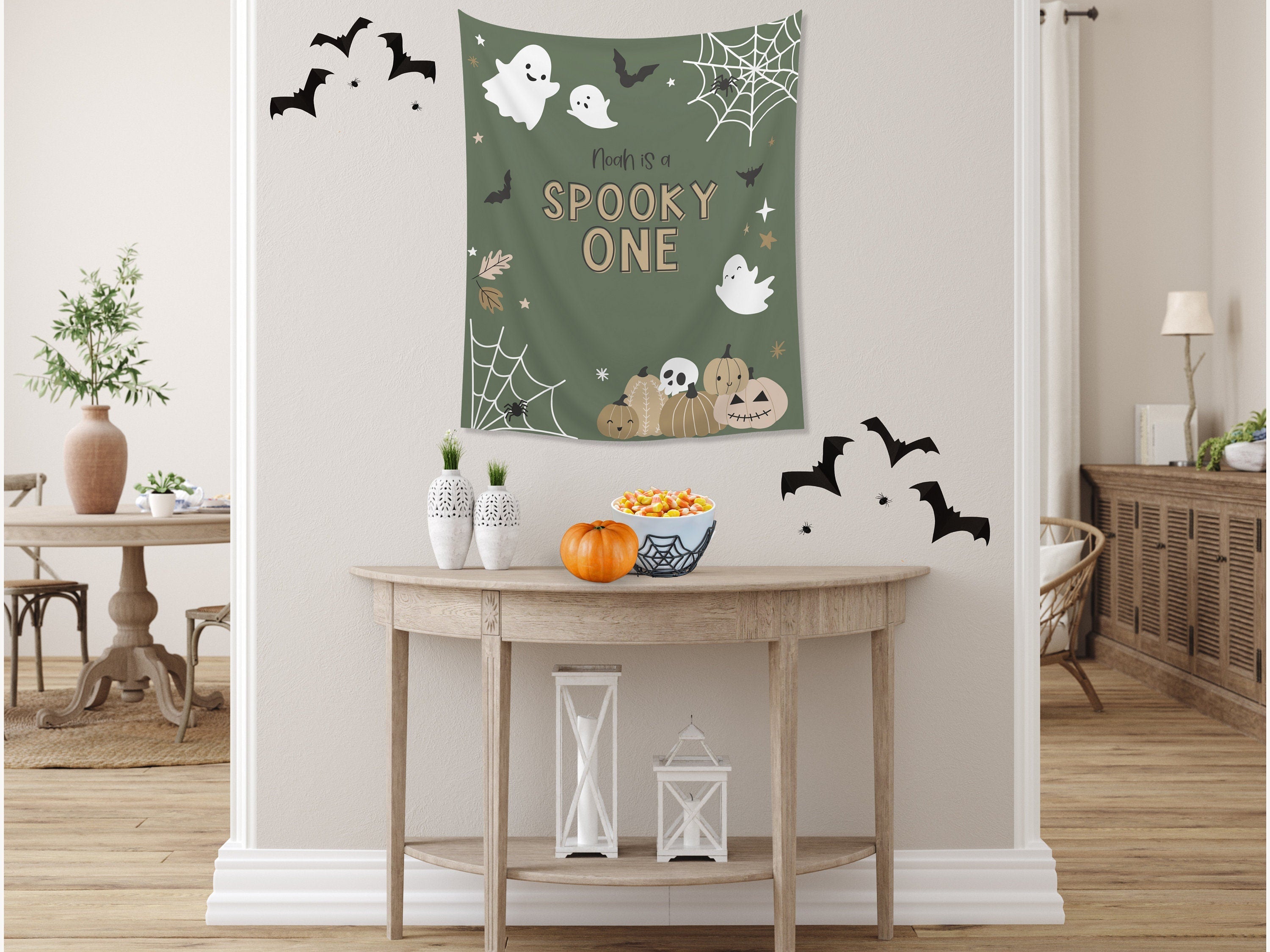 Spooky ONE Halloween Birthday Party Banner