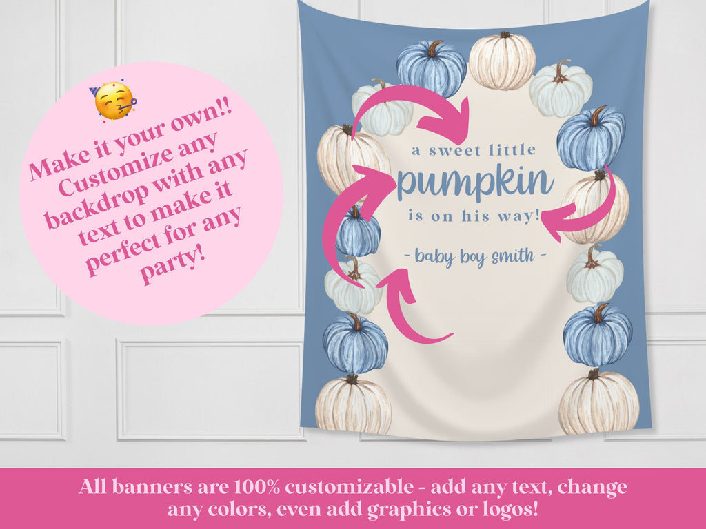 Pumpkin Arch Custom Banner Backdrop