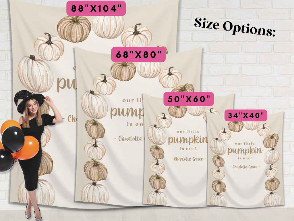 Pumpkin Arch Custom Banner Backdrop