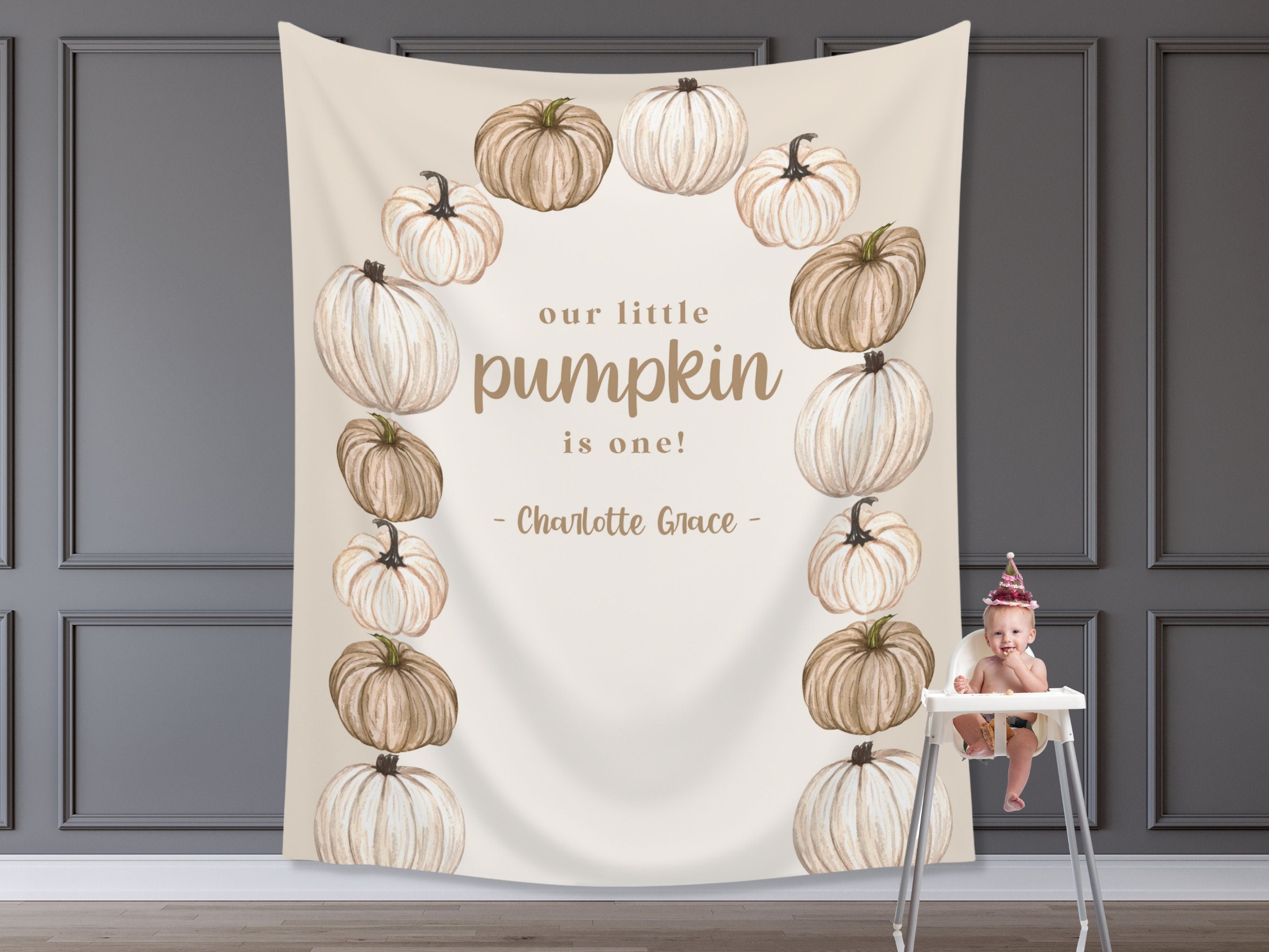 Pumpkin Arch Custom Banner Backdrop