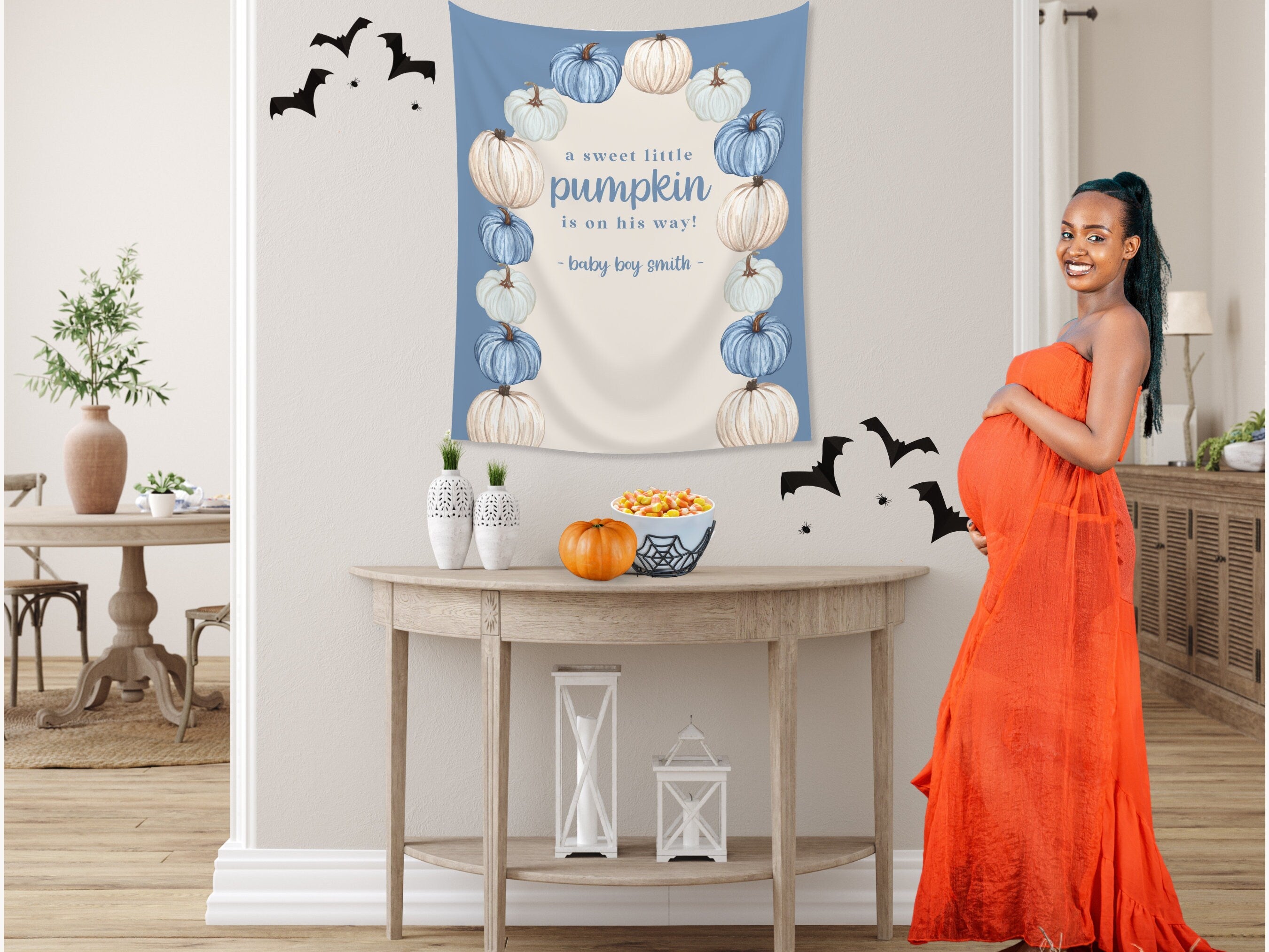 Pumpkin Arch Custom Banner Backdrop