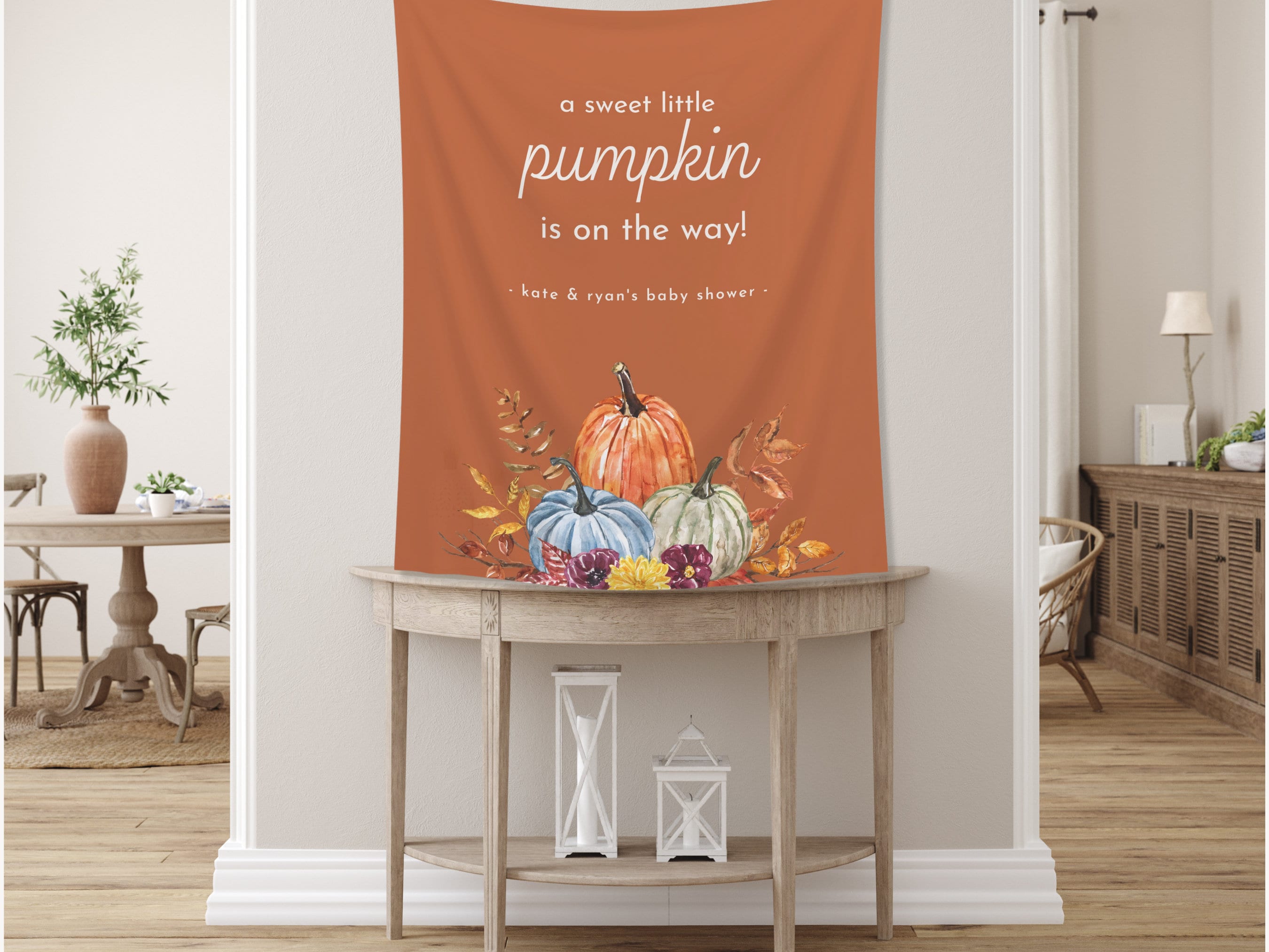Colorful A Little Pumpkin Is On The Way Banner