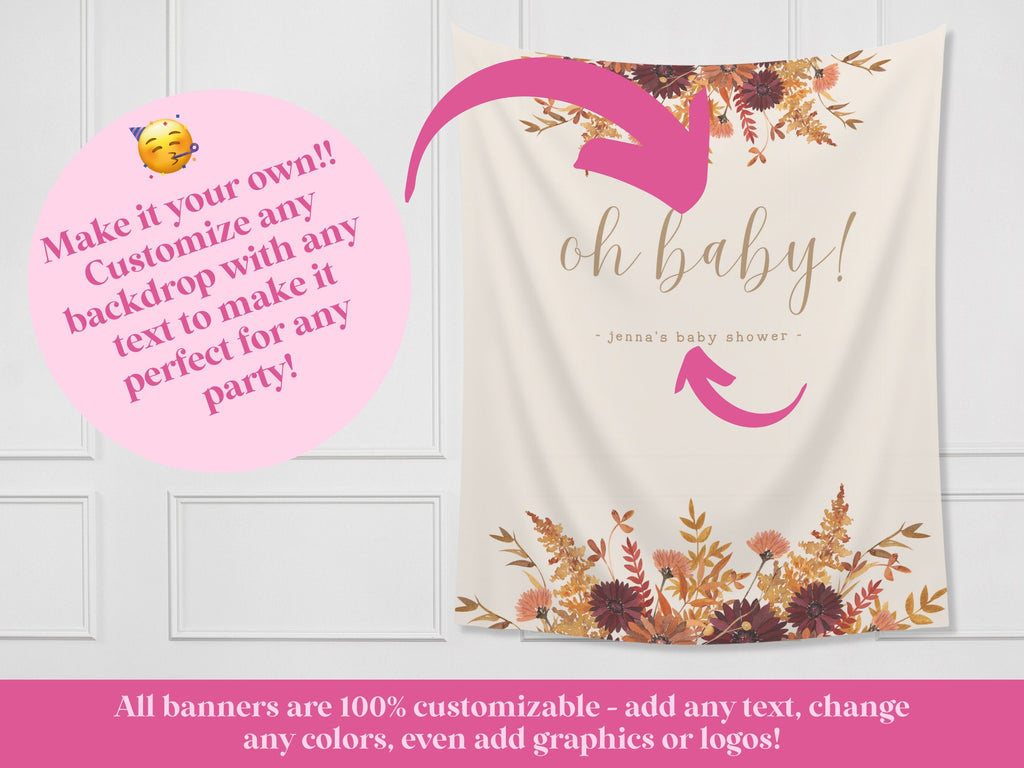 Oh Baby Fall Floral Banner