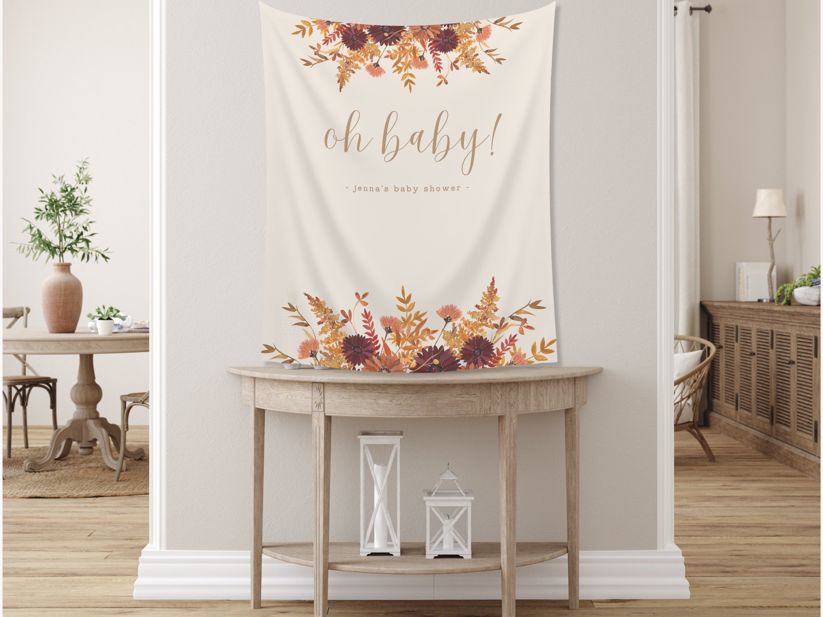 Oh Baby Fall Floral Banner