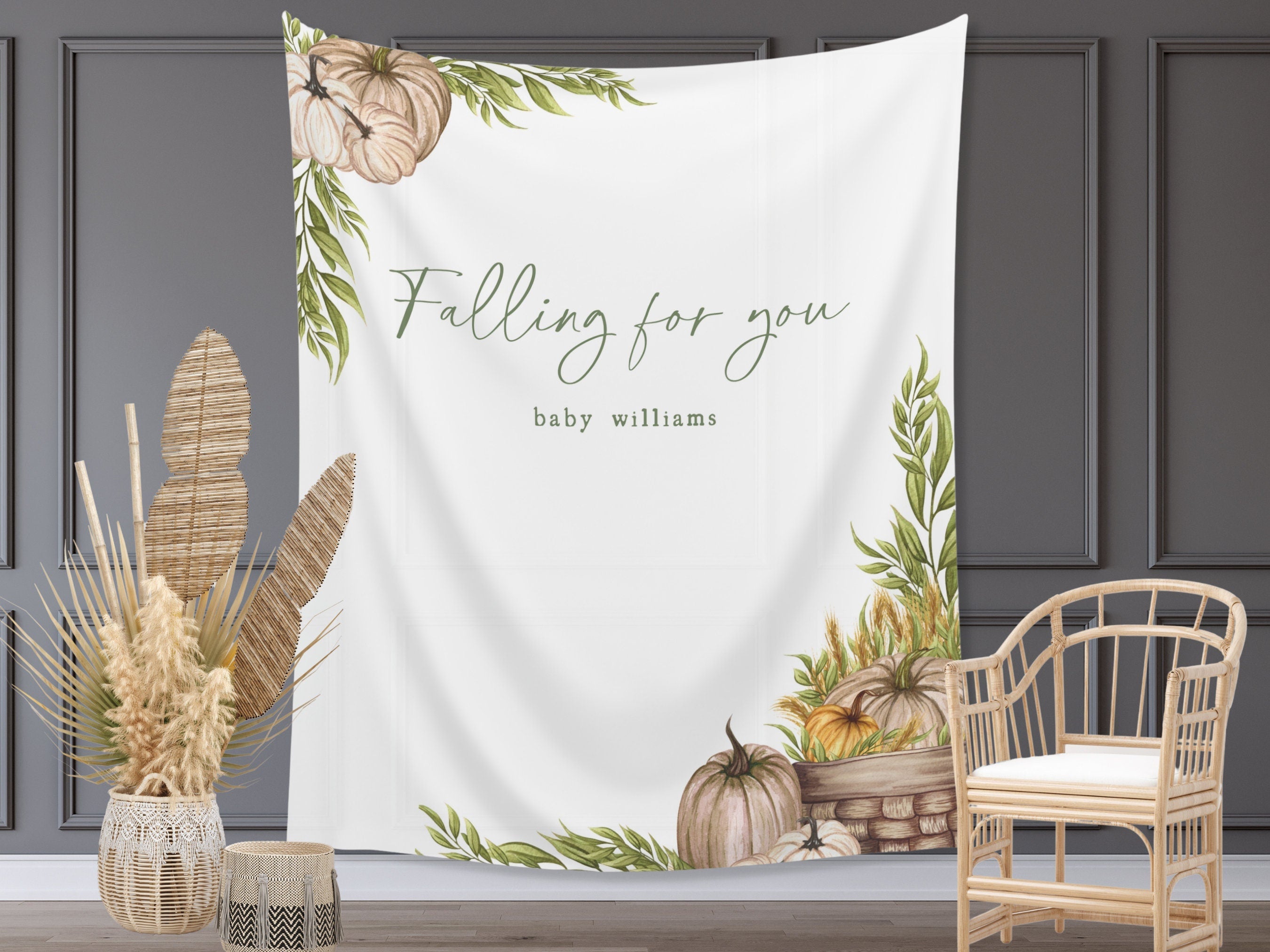 Falling for You Rustic Pumpkin Banner
