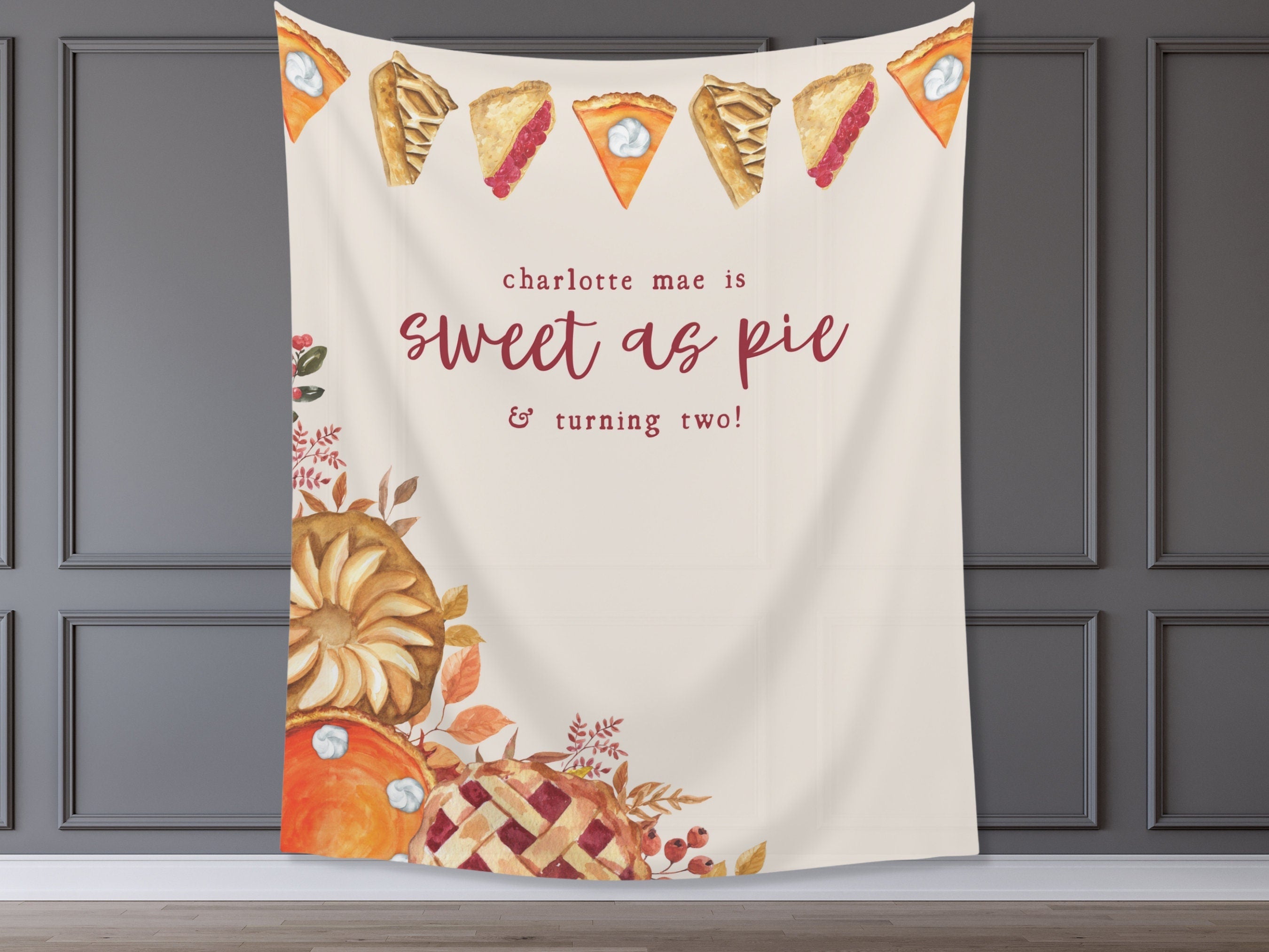 Sweet as Pie Birthday Custom Banner