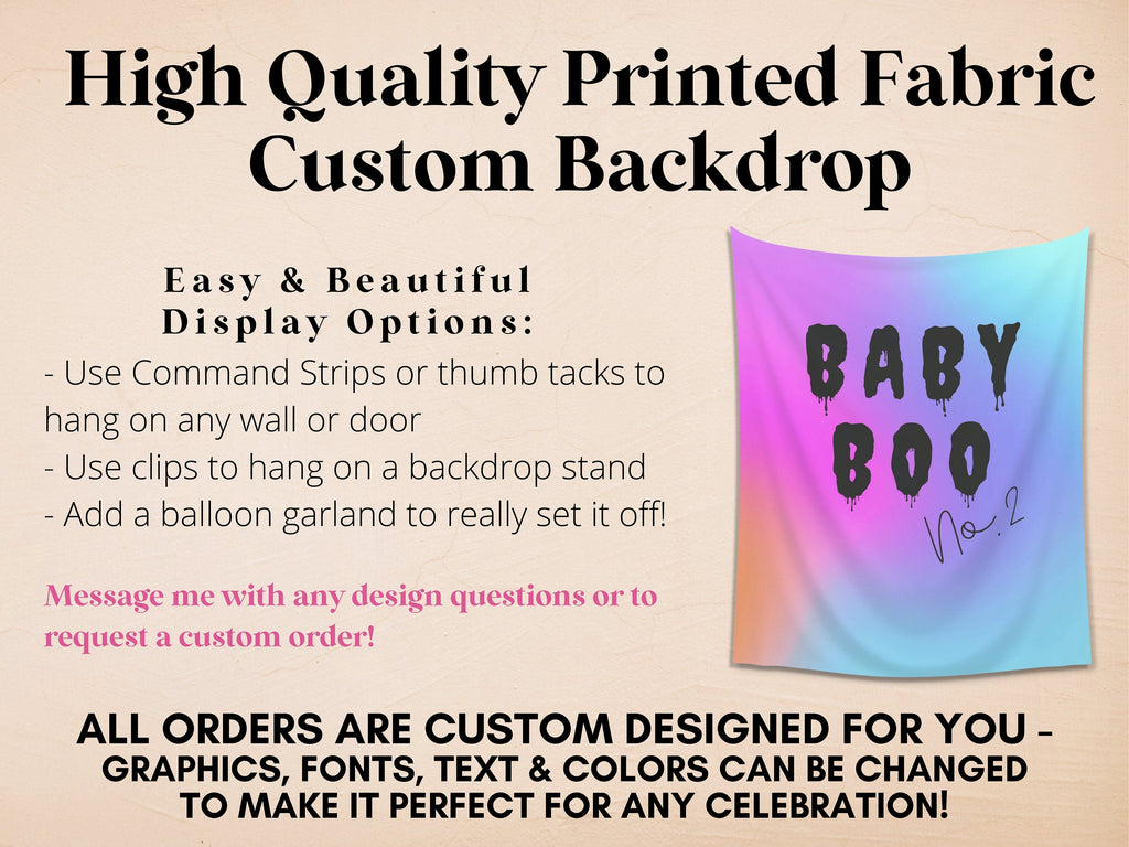Baby Boo No. 2 Halloween Banner Backdrop