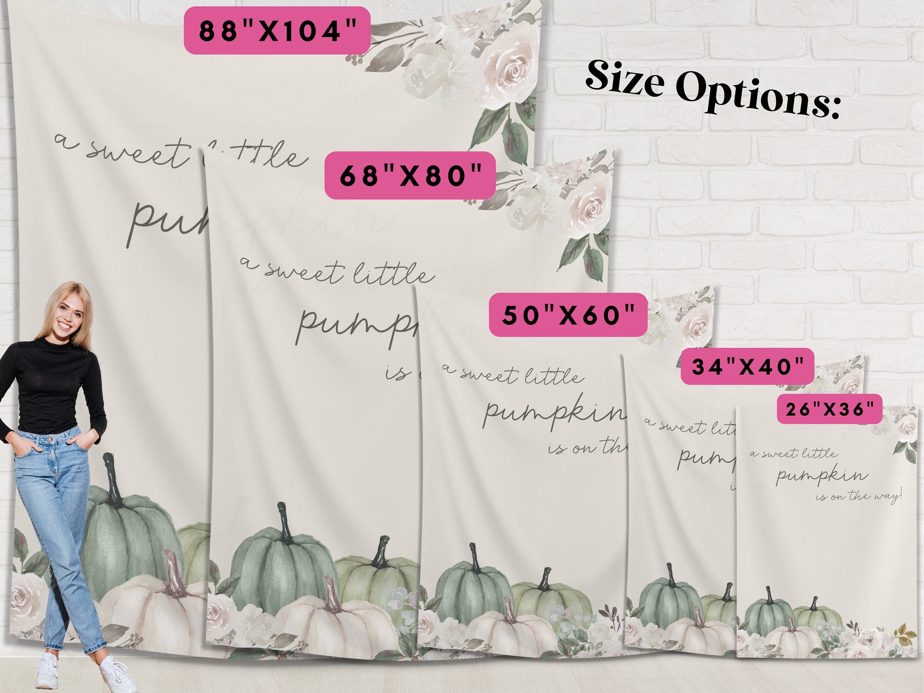 A Little Pumpkin is On The Way Fall Baby Shower Banner