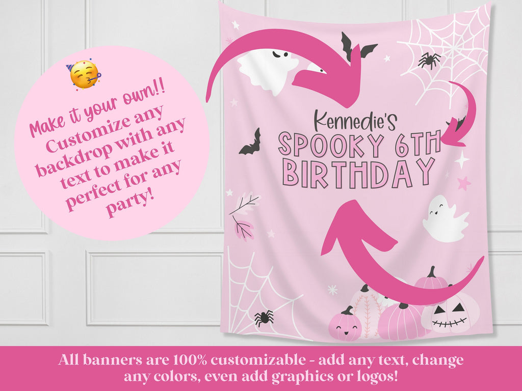 Spooky ONE Halloween Birthday Party Banner