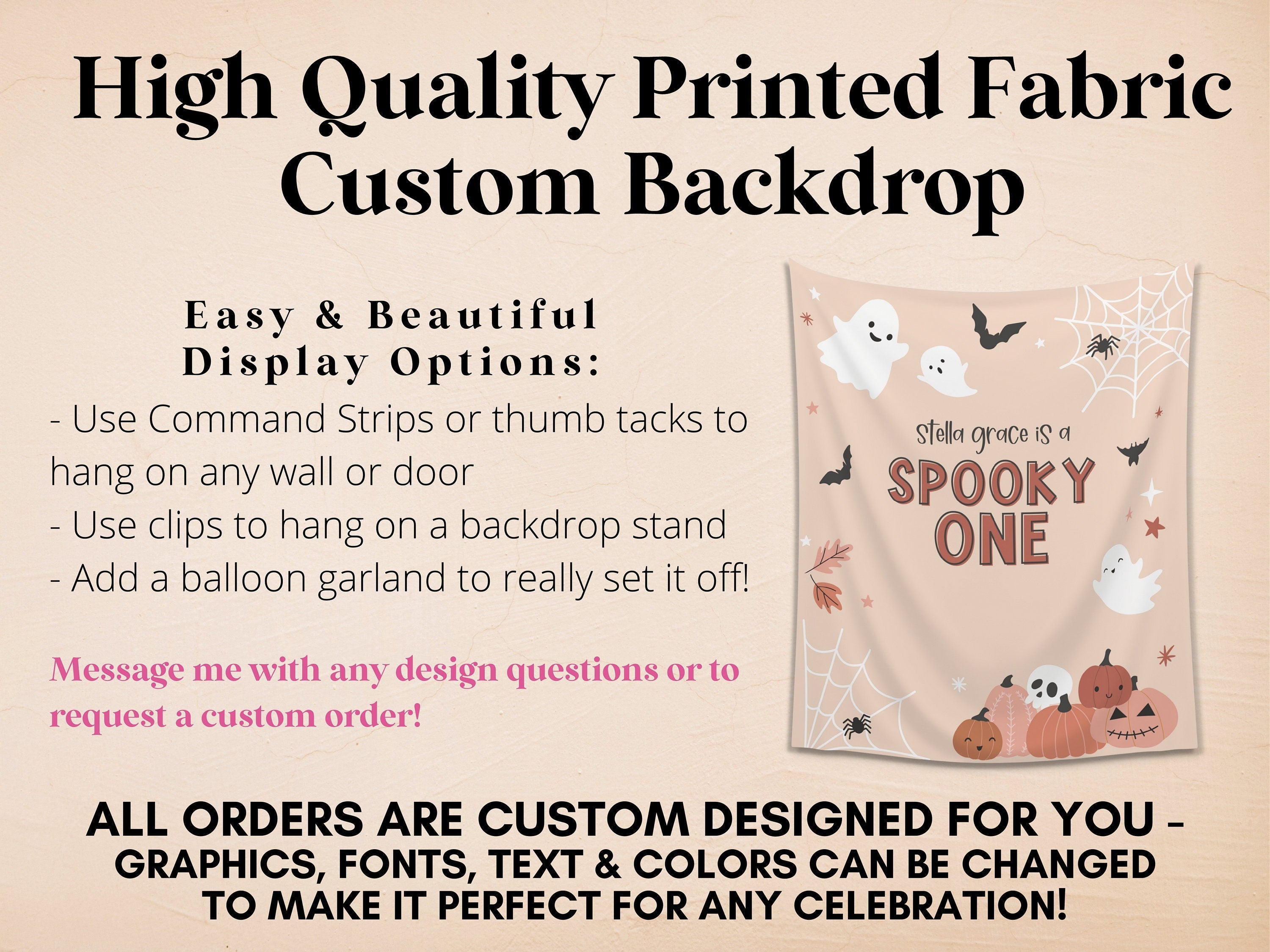 Spooky ONE Halloween Birthday Party Banner