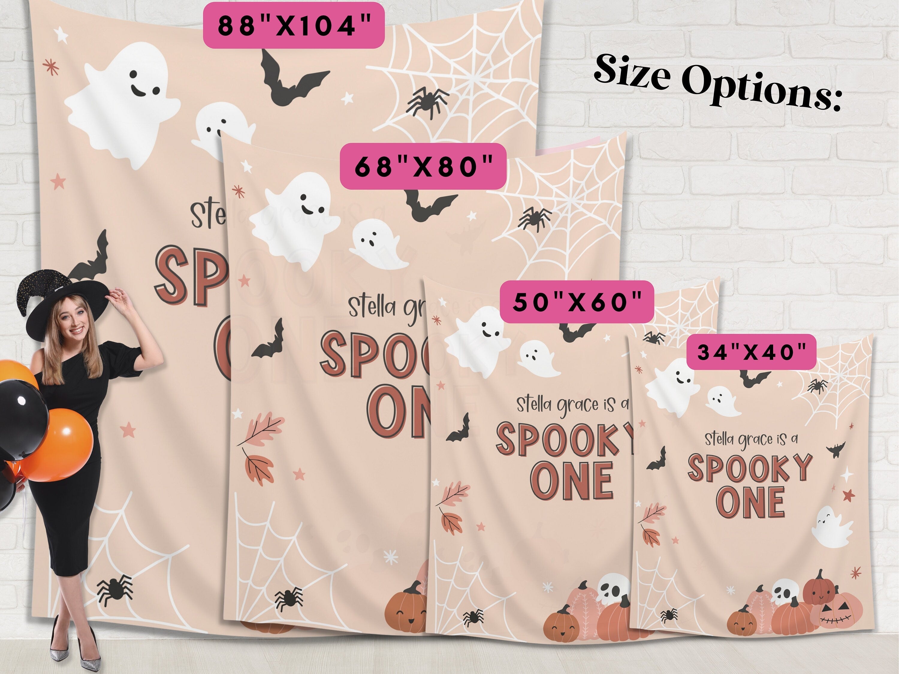 Spooky ONE Halloween Birthday Party Banner