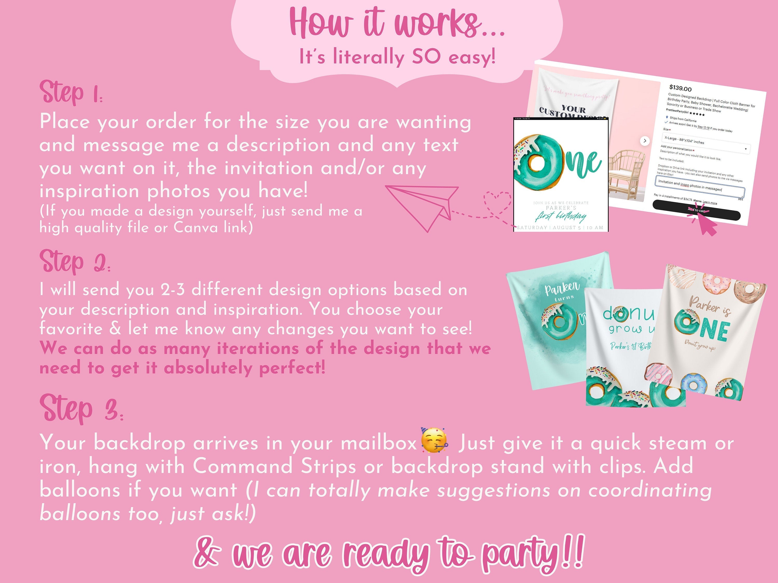 Custom Hand-Designed Just For You Banner Backdrop