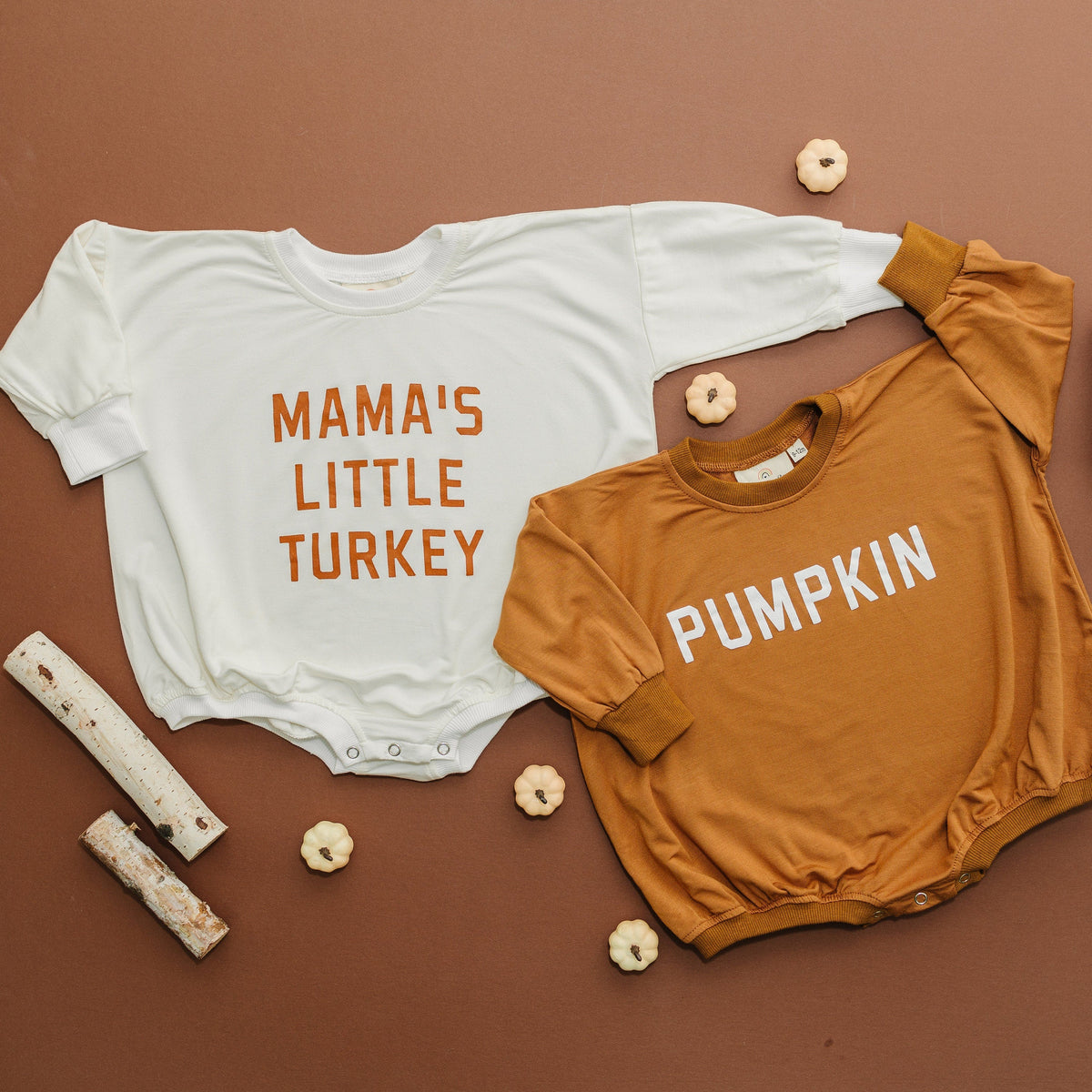Mama's Little Turkey Bamboo Sweatshirt Romper