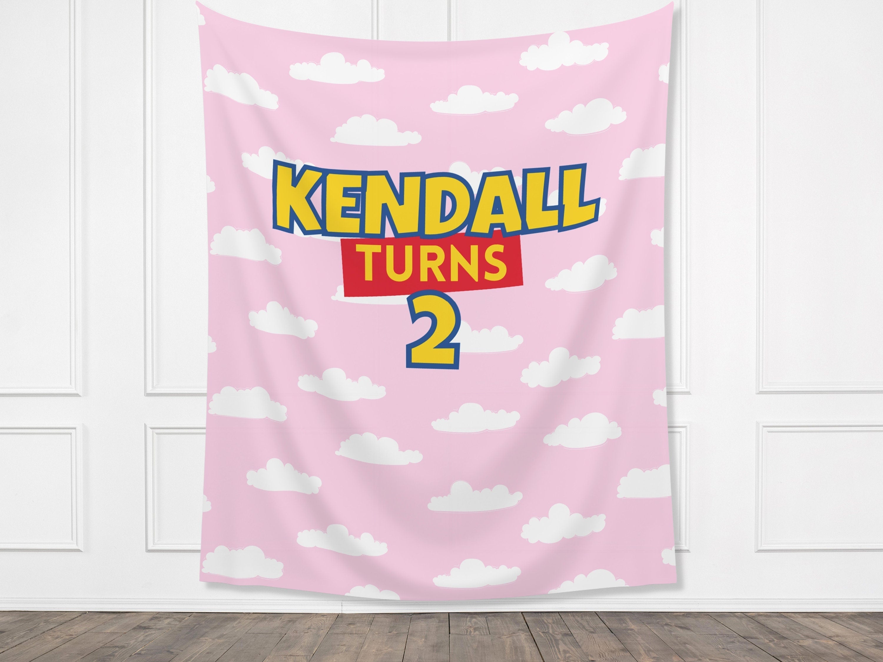 Toy Story Inspired Clouds Custom Banner Backdrop