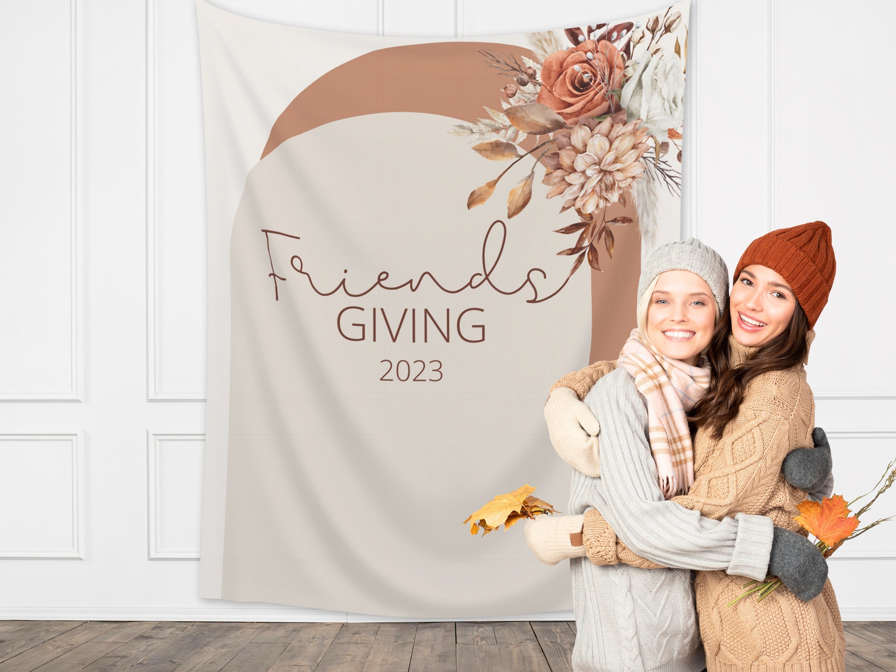 Thanksgiving Boho Arch Fall Floral Banner
