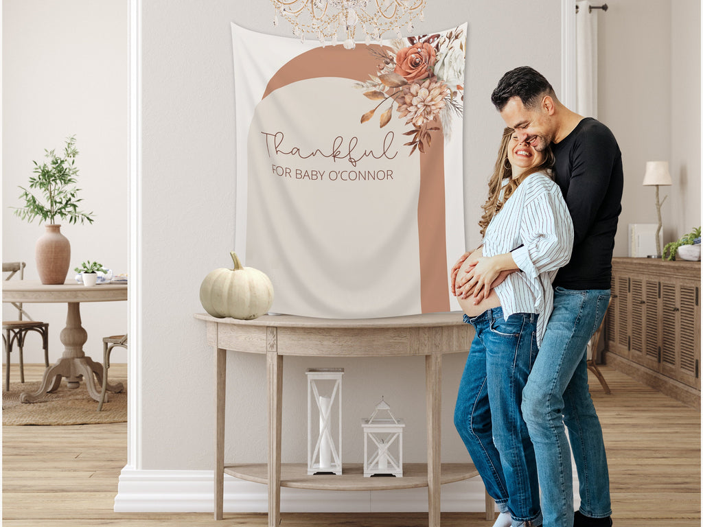 Thanksgiving Boho Arch Fall Floral Banner